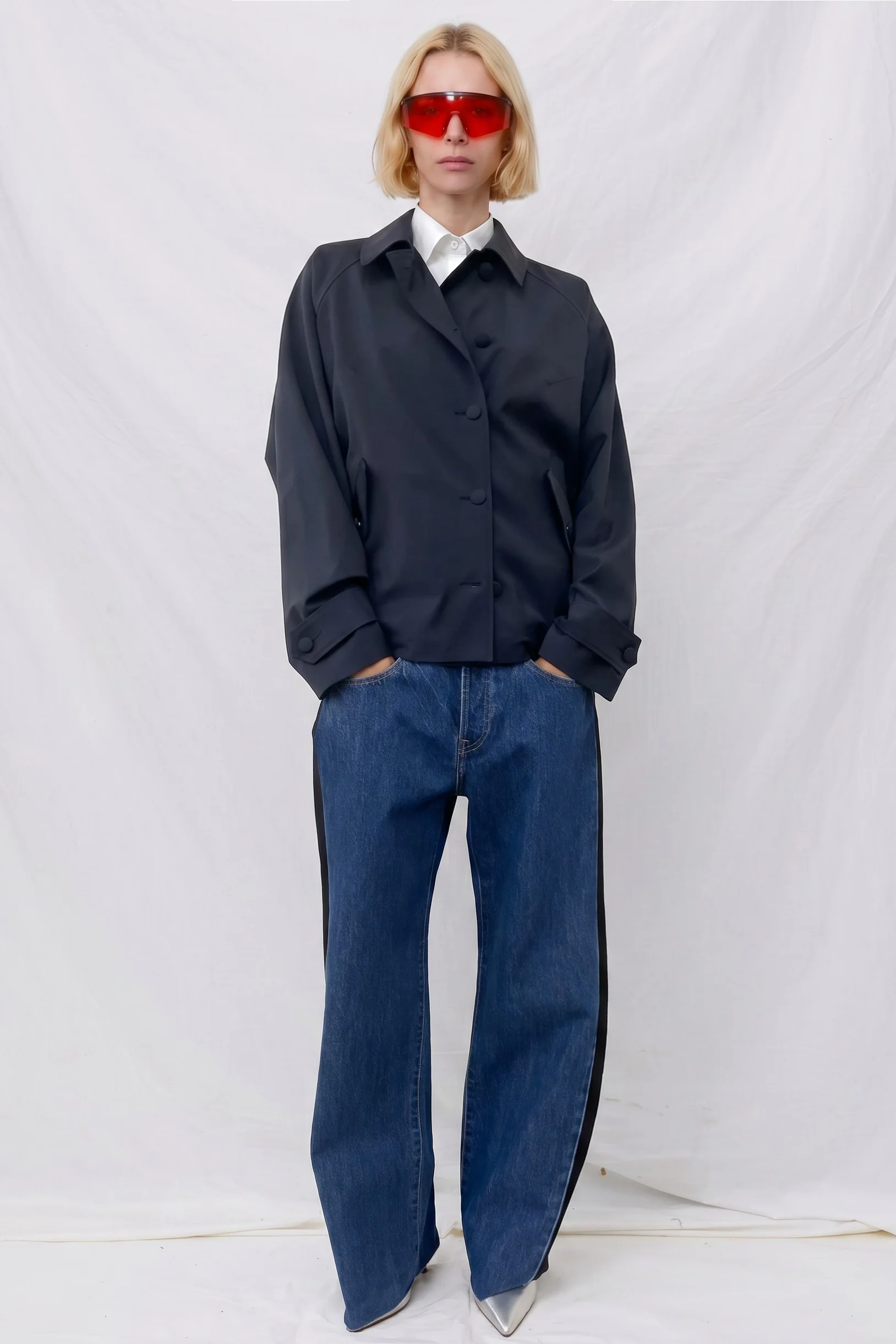 Dark Denim/Black Low Denim Pants