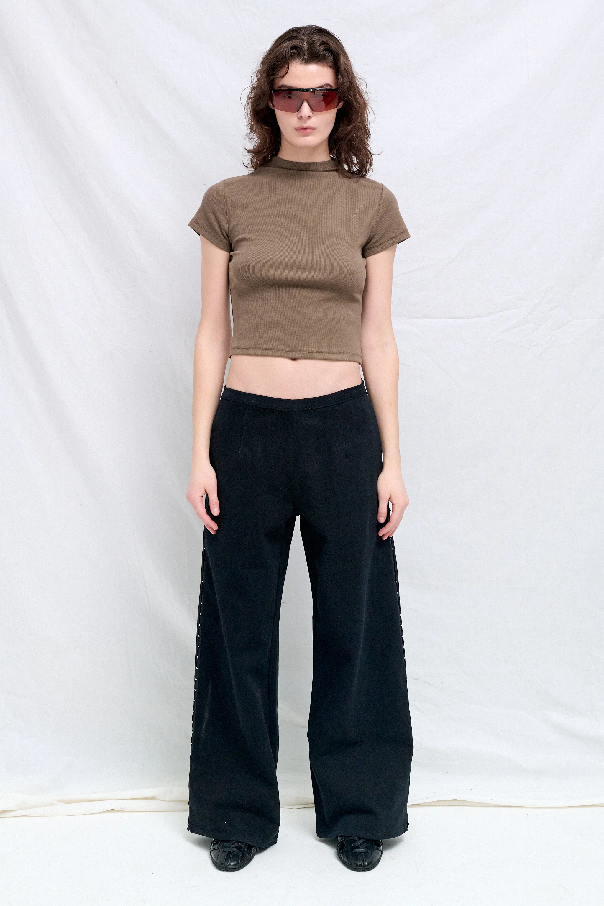 Black Denim Side Hook Clean Pant - Image 3
