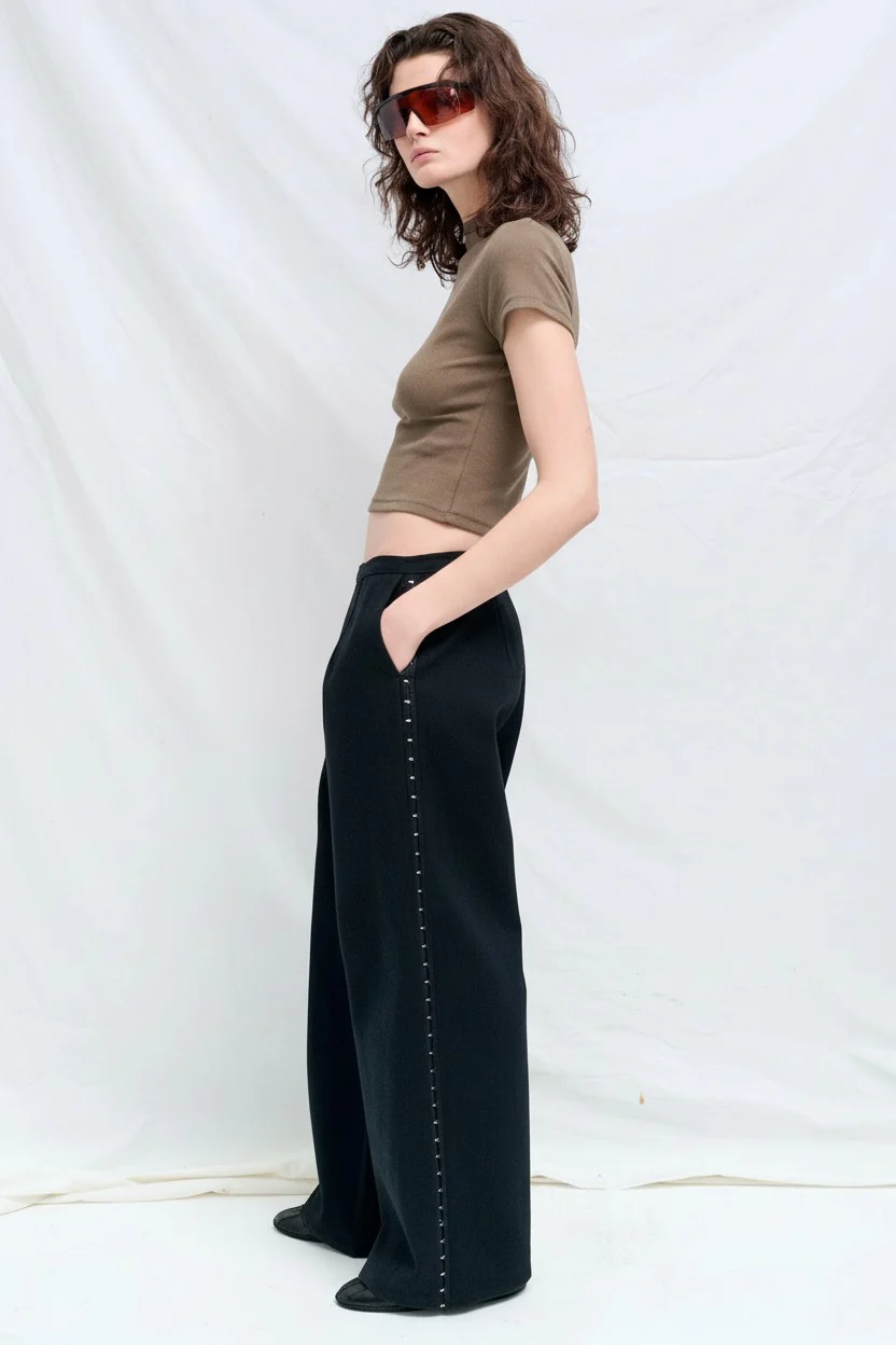 Black Denim Side Hook Clean Pant - Image 4