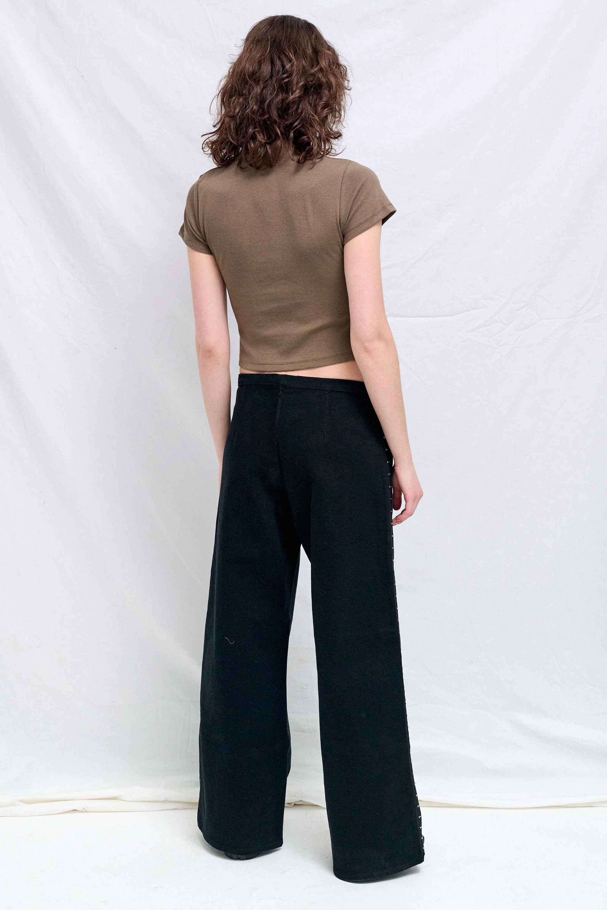 Black Denim Side Hook Clean Pant - Image 5