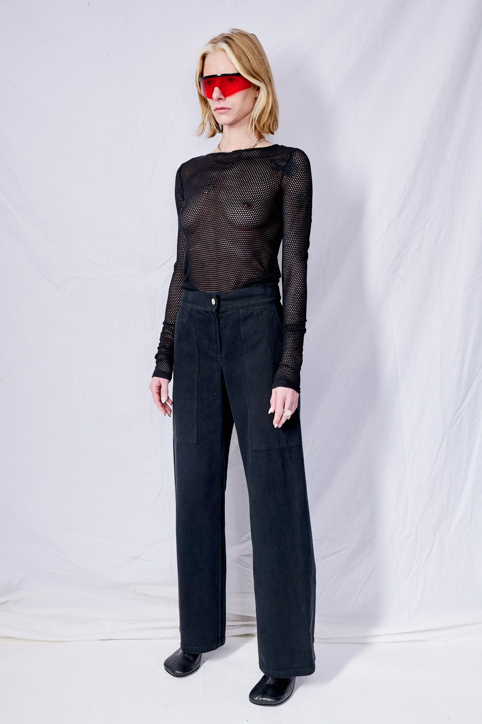 Black Denim Simple Pant - Image 3