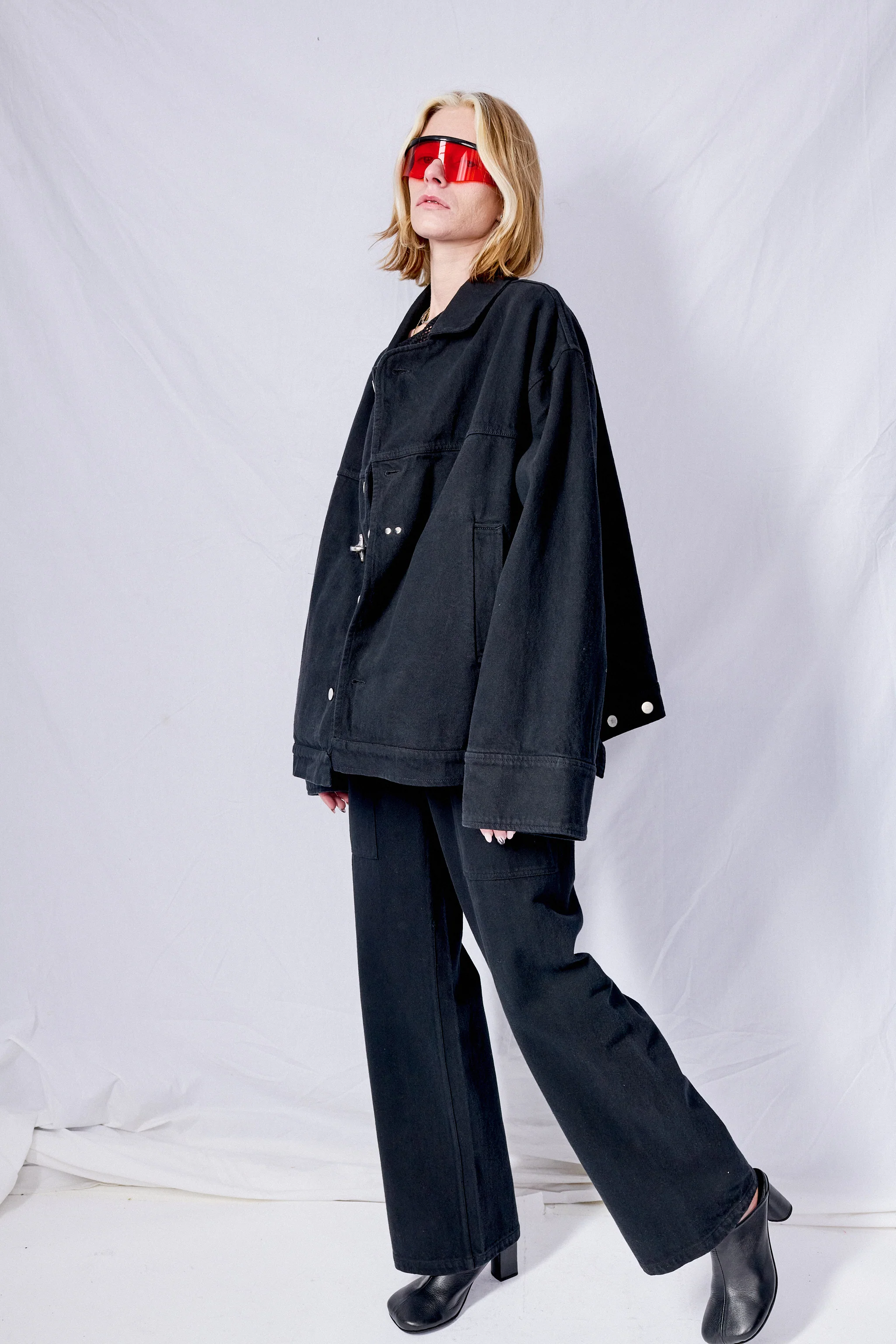 Black Denim Simple Pant - Image 8