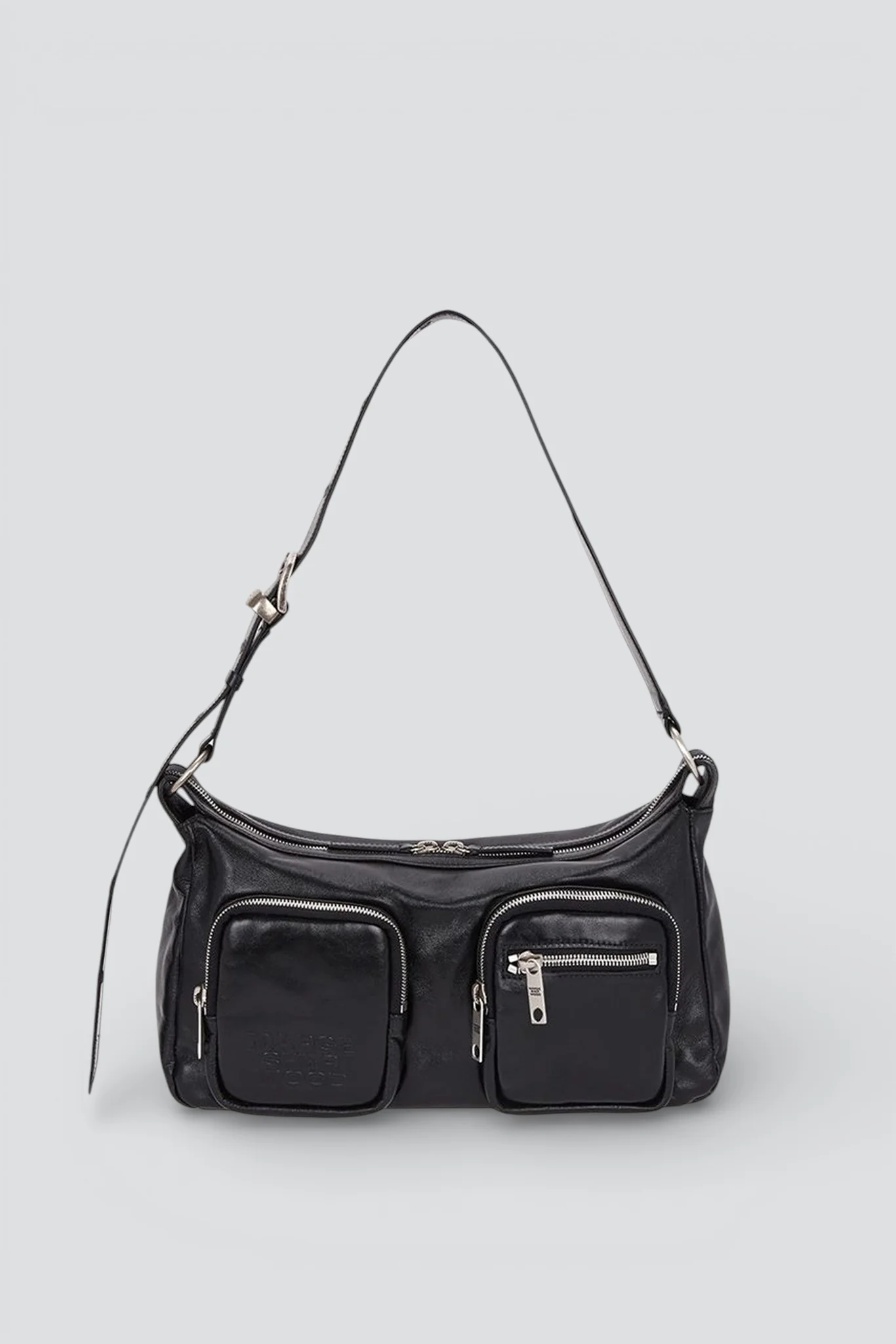 Black Glossy Plain Outpocket Hobo