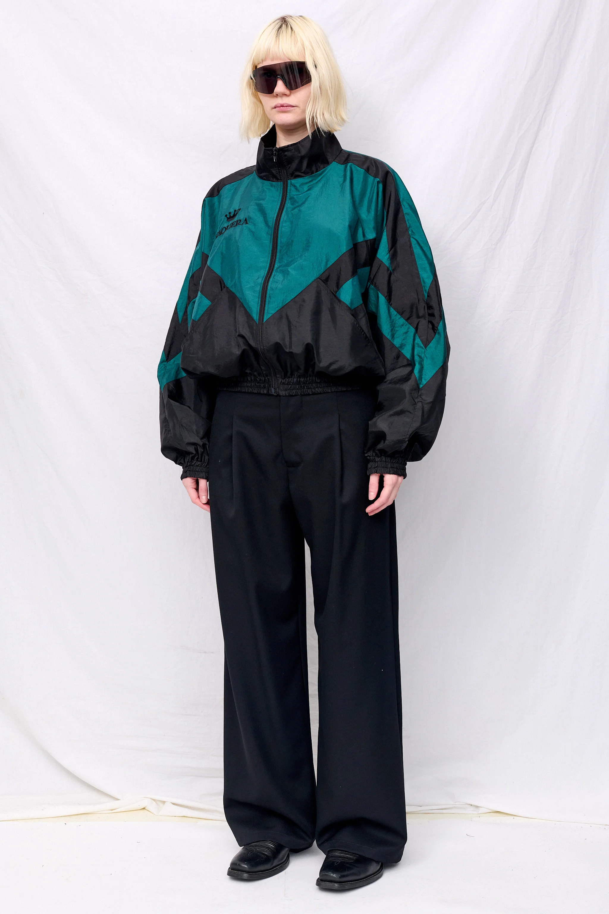 Black Green Windbreaker Woven - Image 3