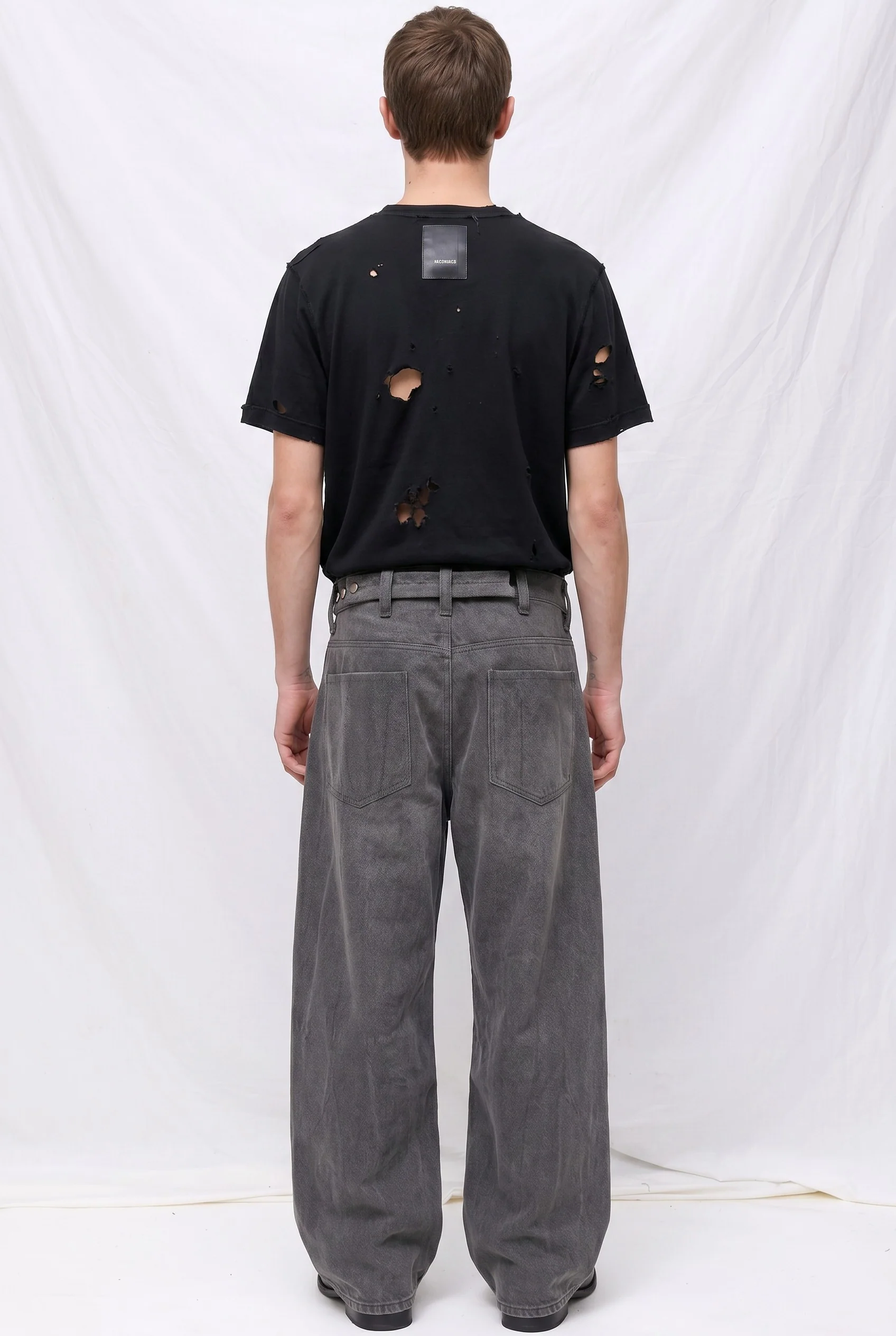 Black Grey Wash Denim Twist Jean - Image 5