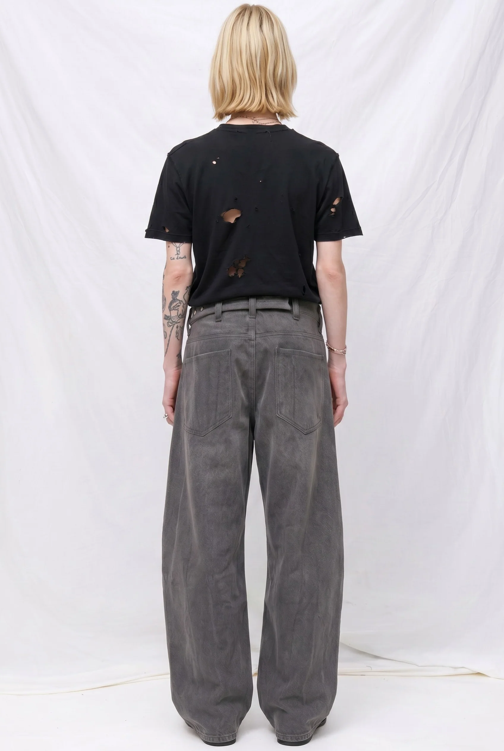 Black Grey Wash Denim Twist Jean - Image 6