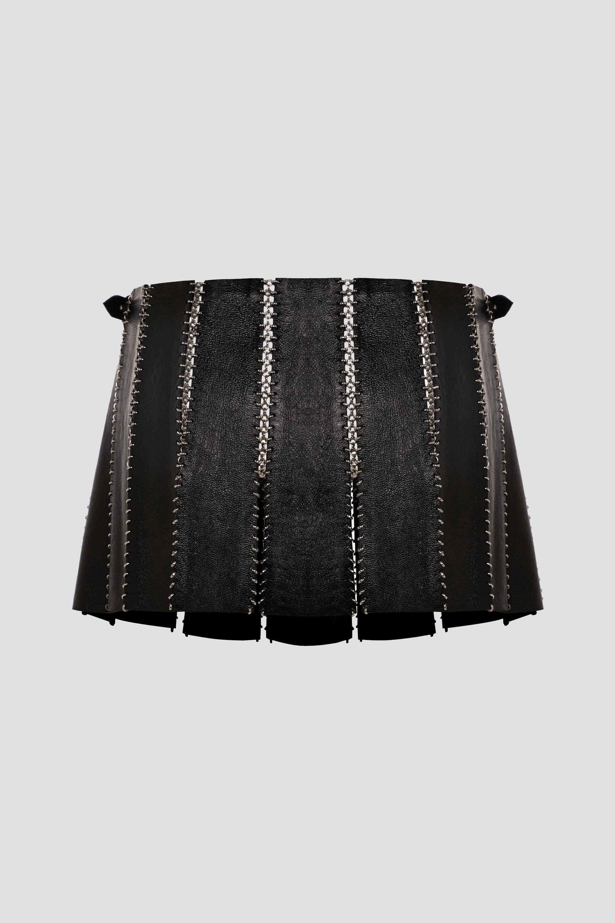 Black Leather Charm Mini Skirt - Image 7