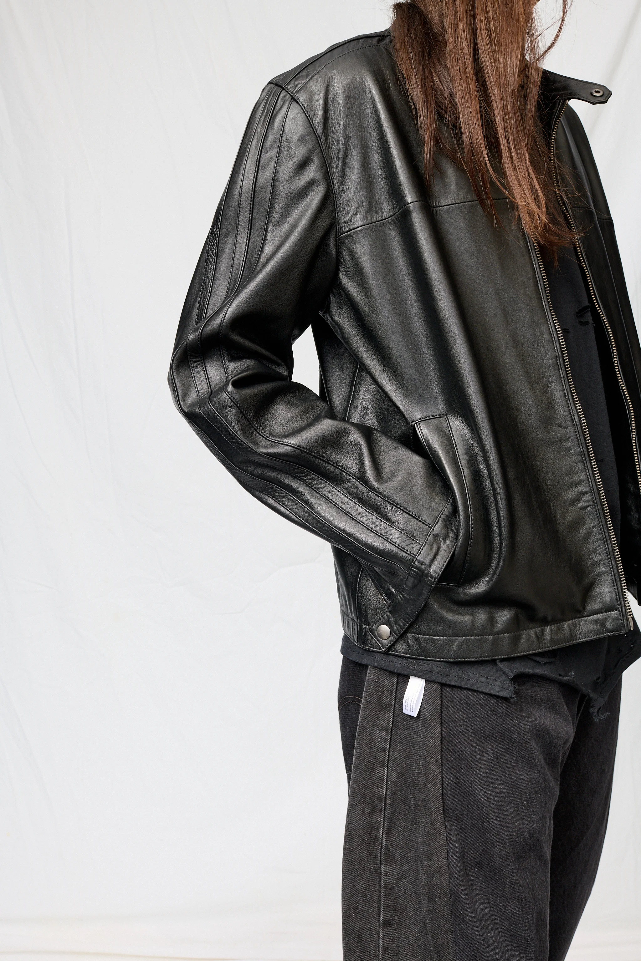 Black Nappa Leather Hacker Jacket - Image 6