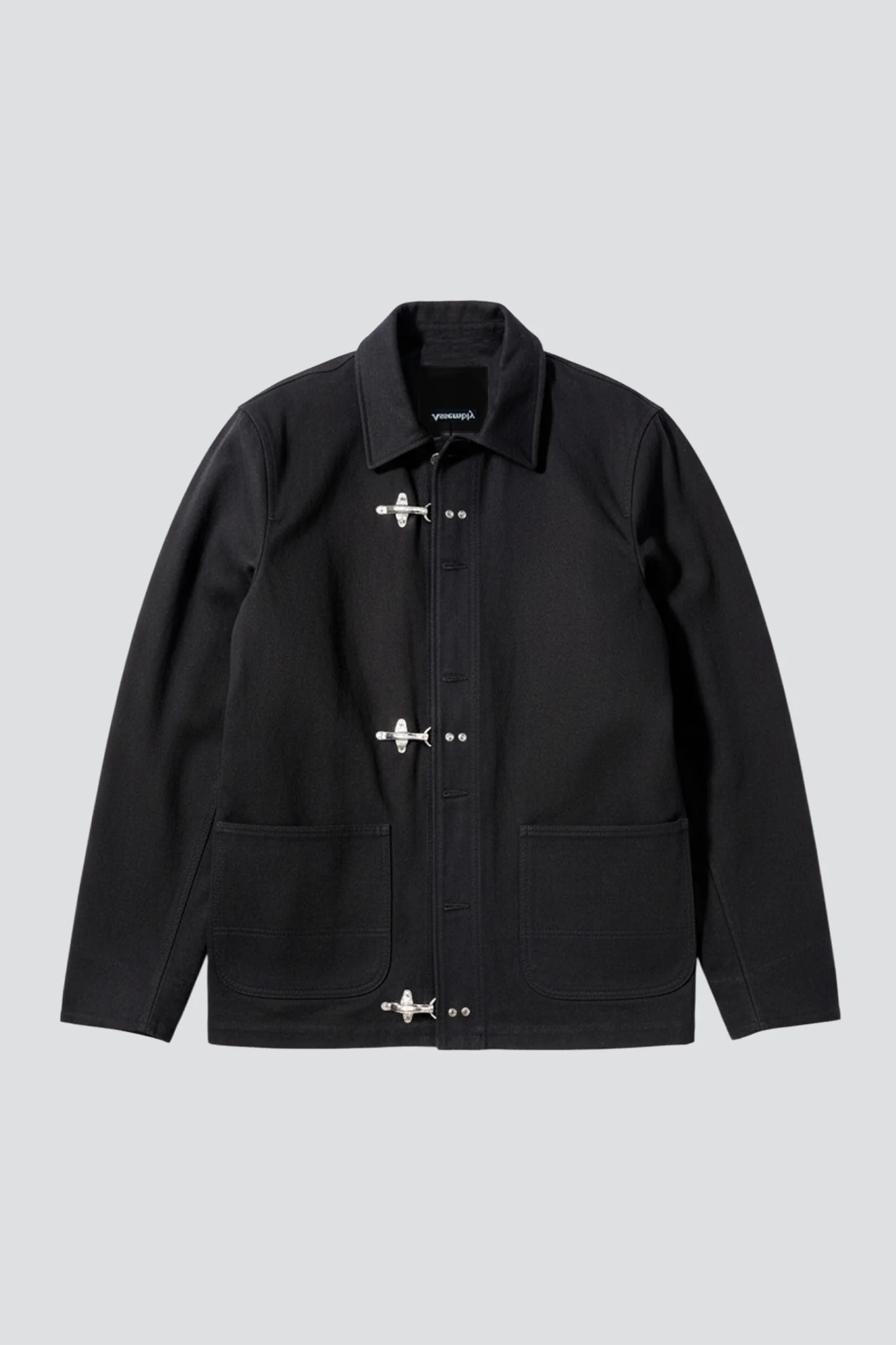 Black Denim Fireman Field Coat - Image 8