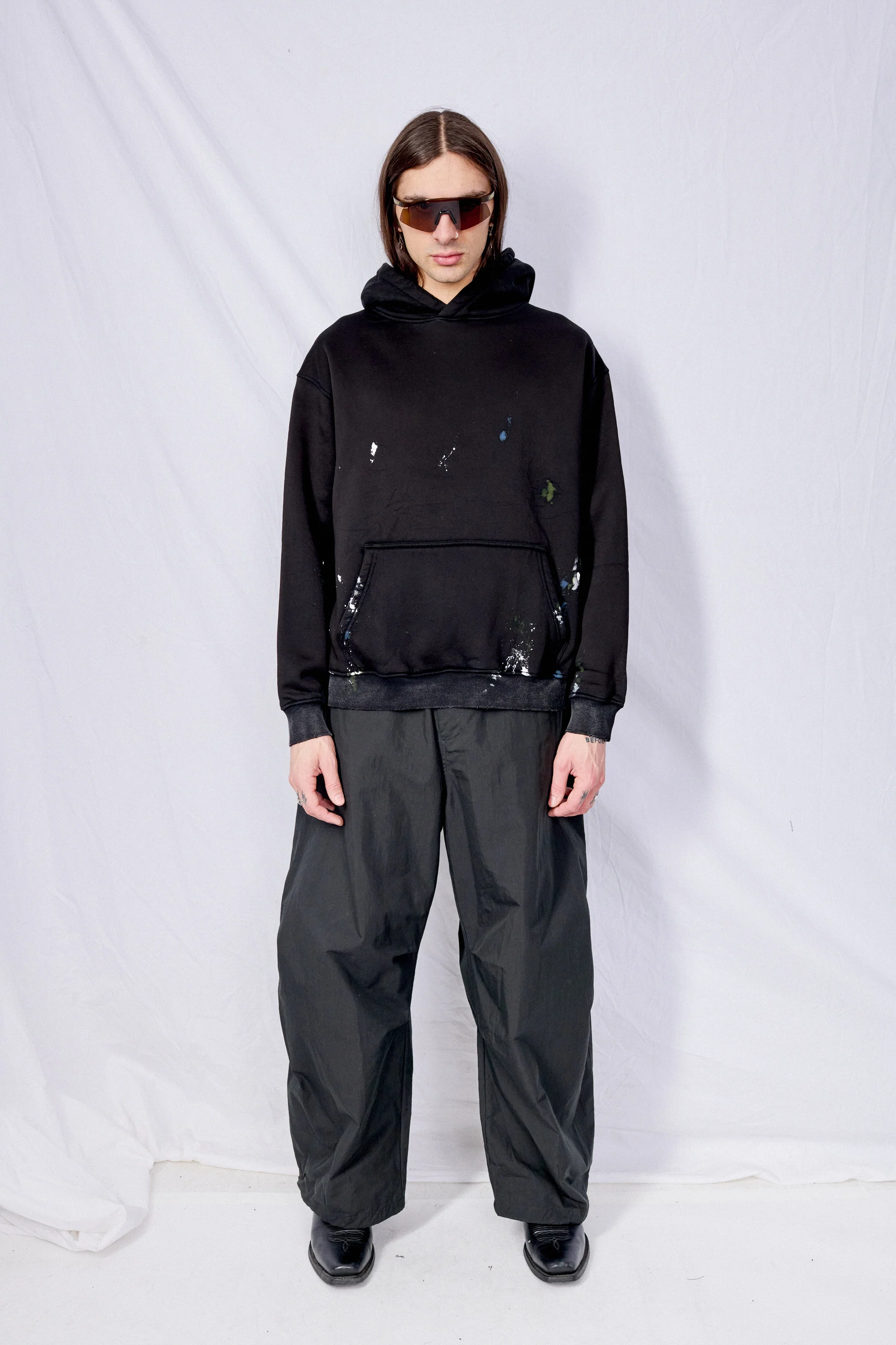 Black Painted Hoodie - Image 4
