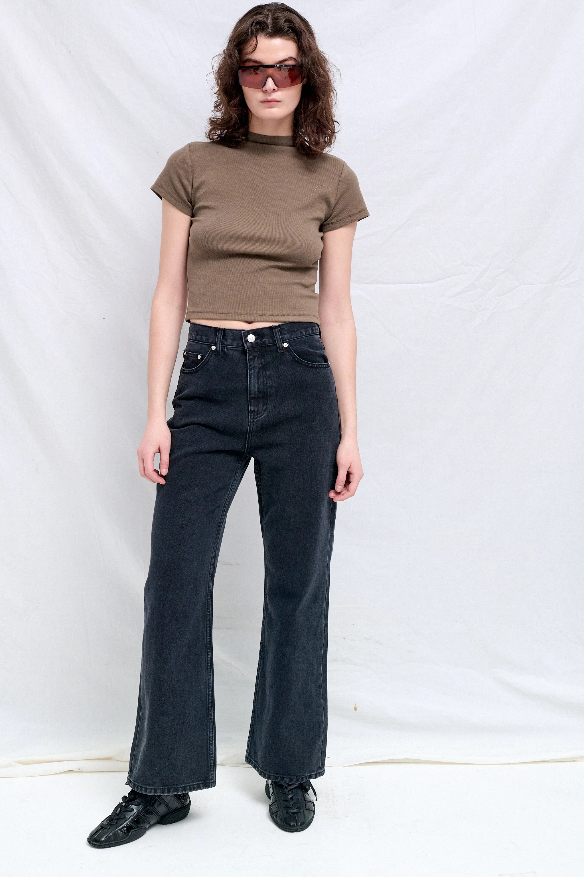 Black Relaxed Flared Jeans - Image 6