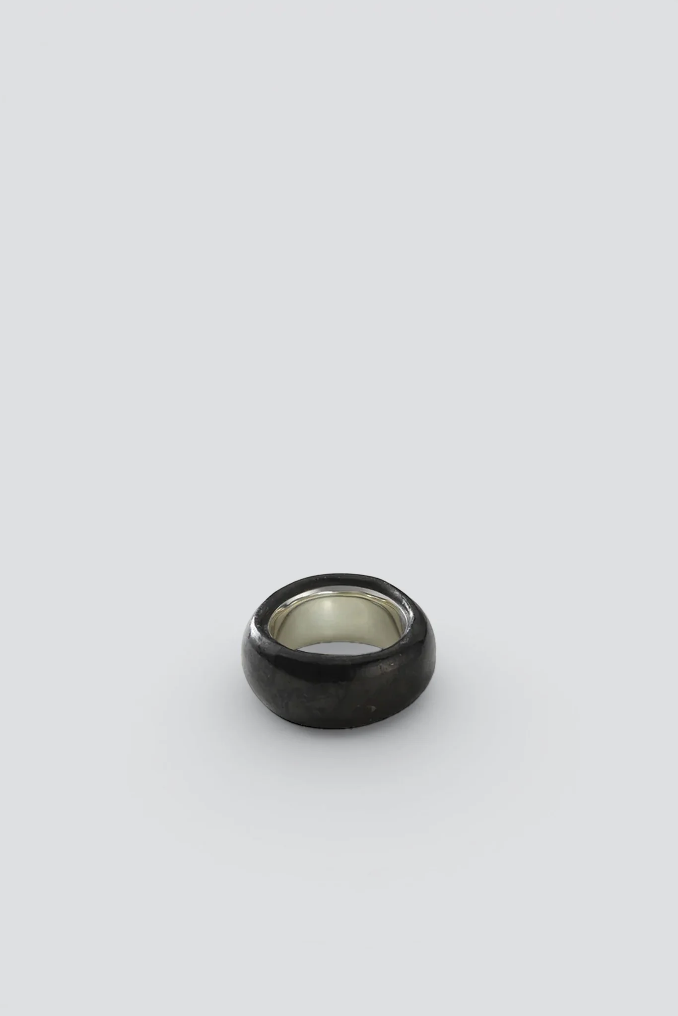 Silver/Black Shungite Stone Cigar Band