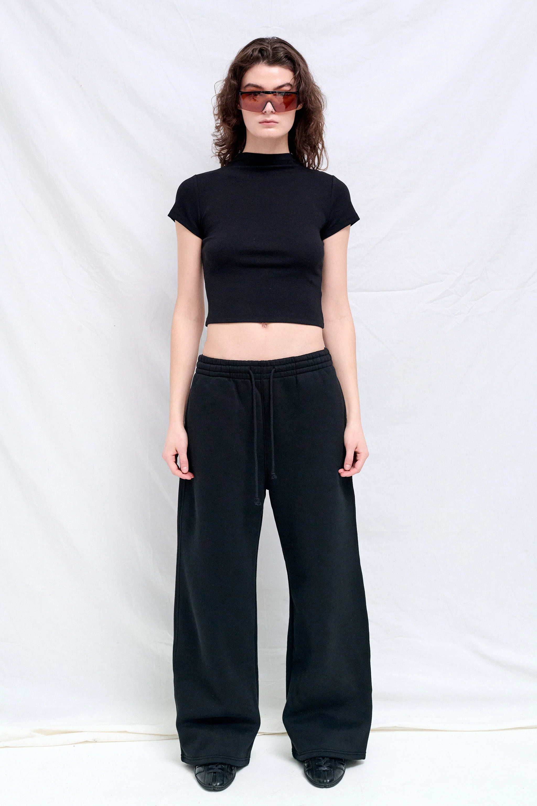 Black Slim Fit Mock Neck T-Shirt - Image 3