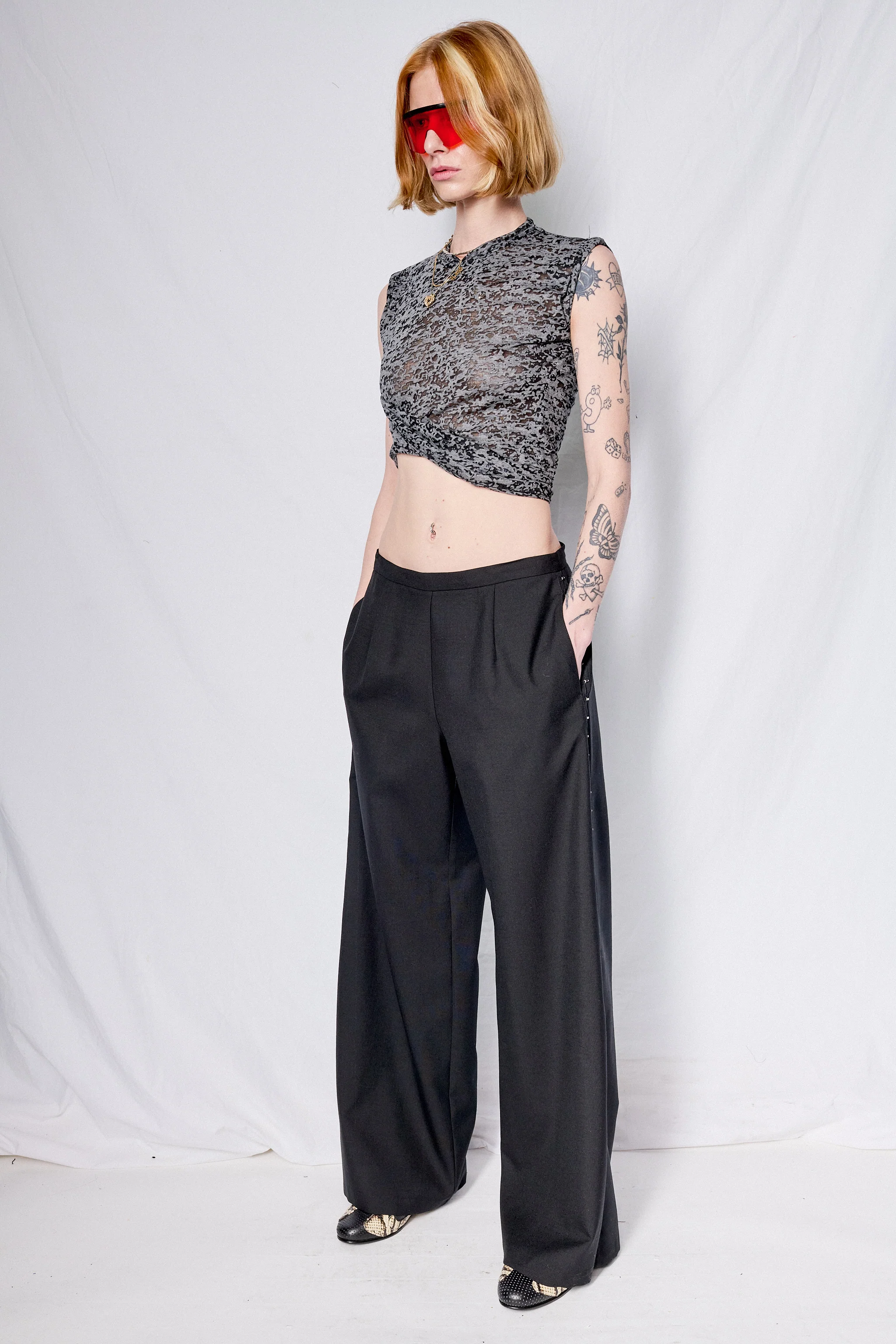Black Suiting Side Hook Clean Pant - Image 5