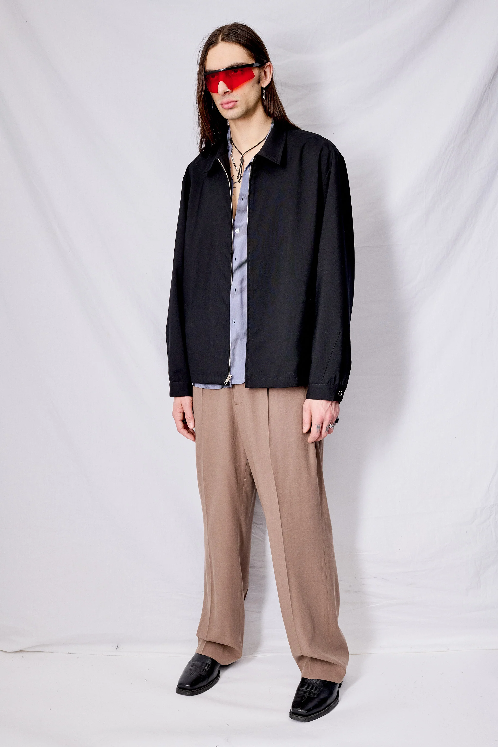 Black Suiting Zip Jacket - Image 4