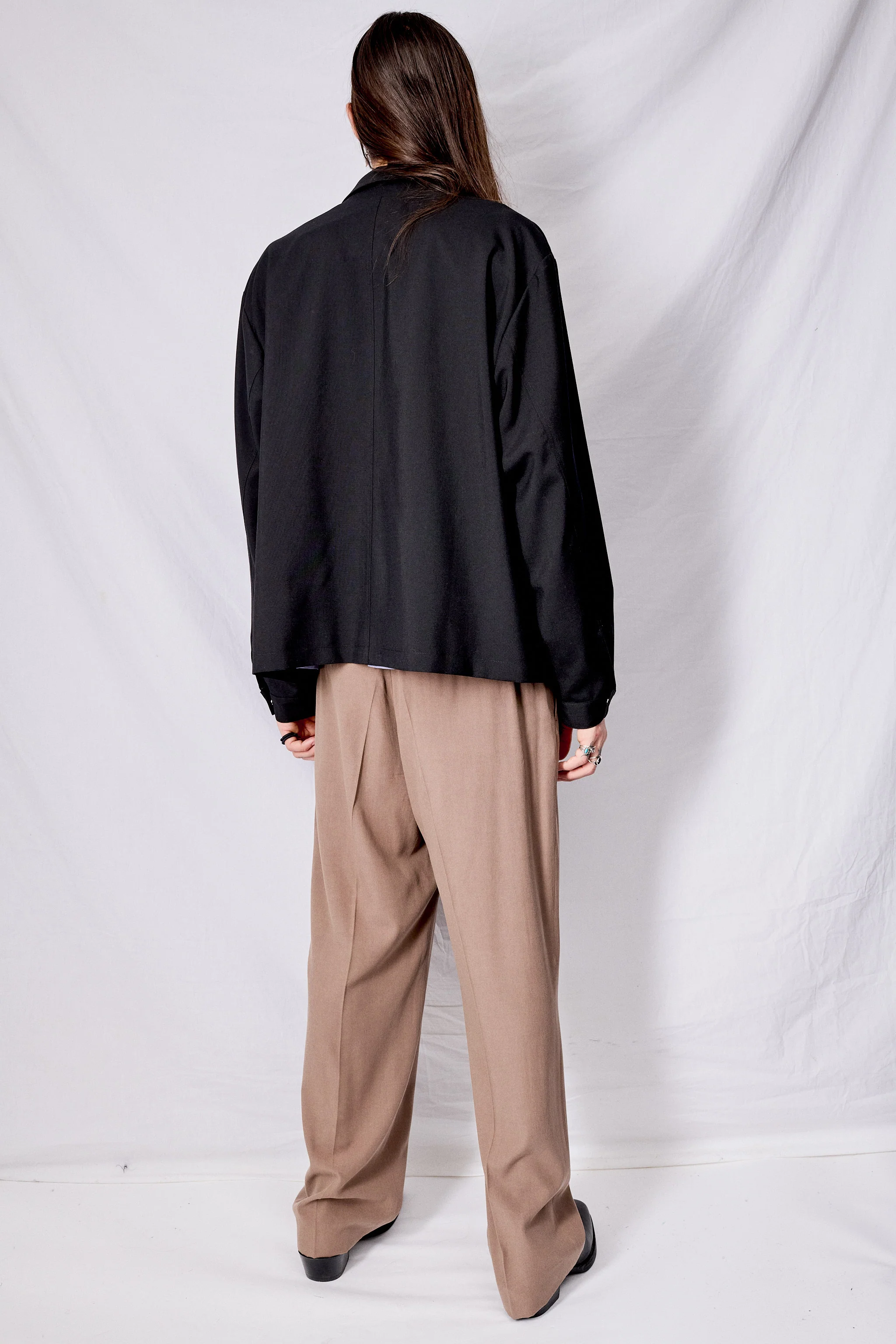 Black Suiting Zip Jacket - Image 5