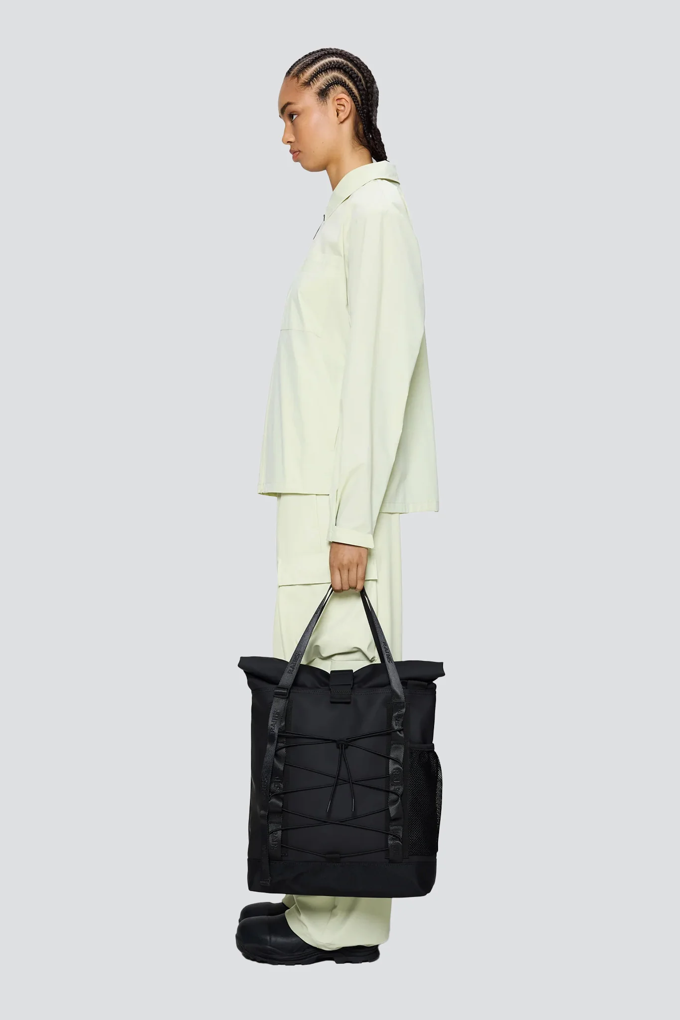 Black Trail Rolltop Tote Bag - Image 4