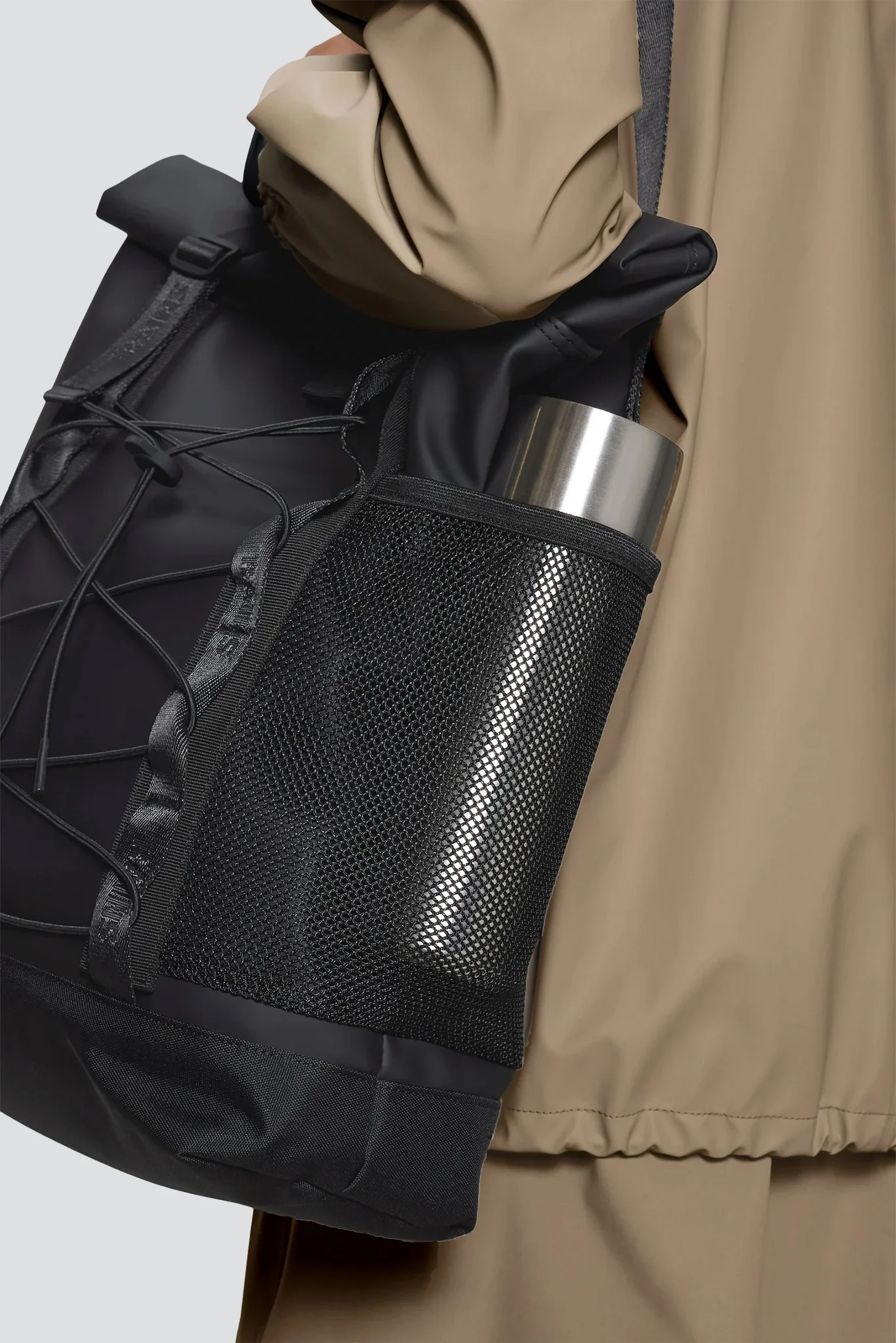 Black Trail Rolltop Tote Bag - Image 5
