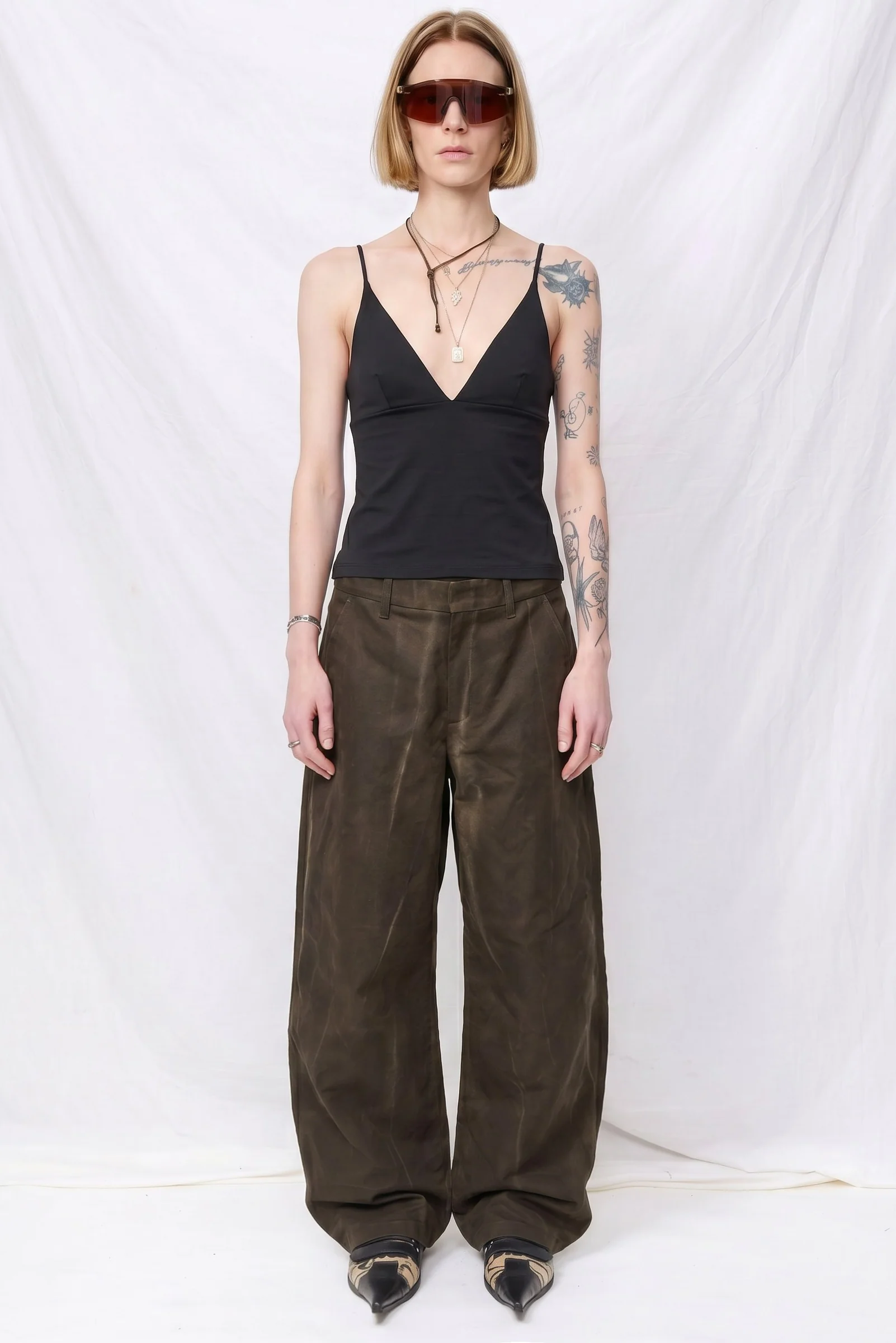 Brown Denim Volume Pant - Image 2