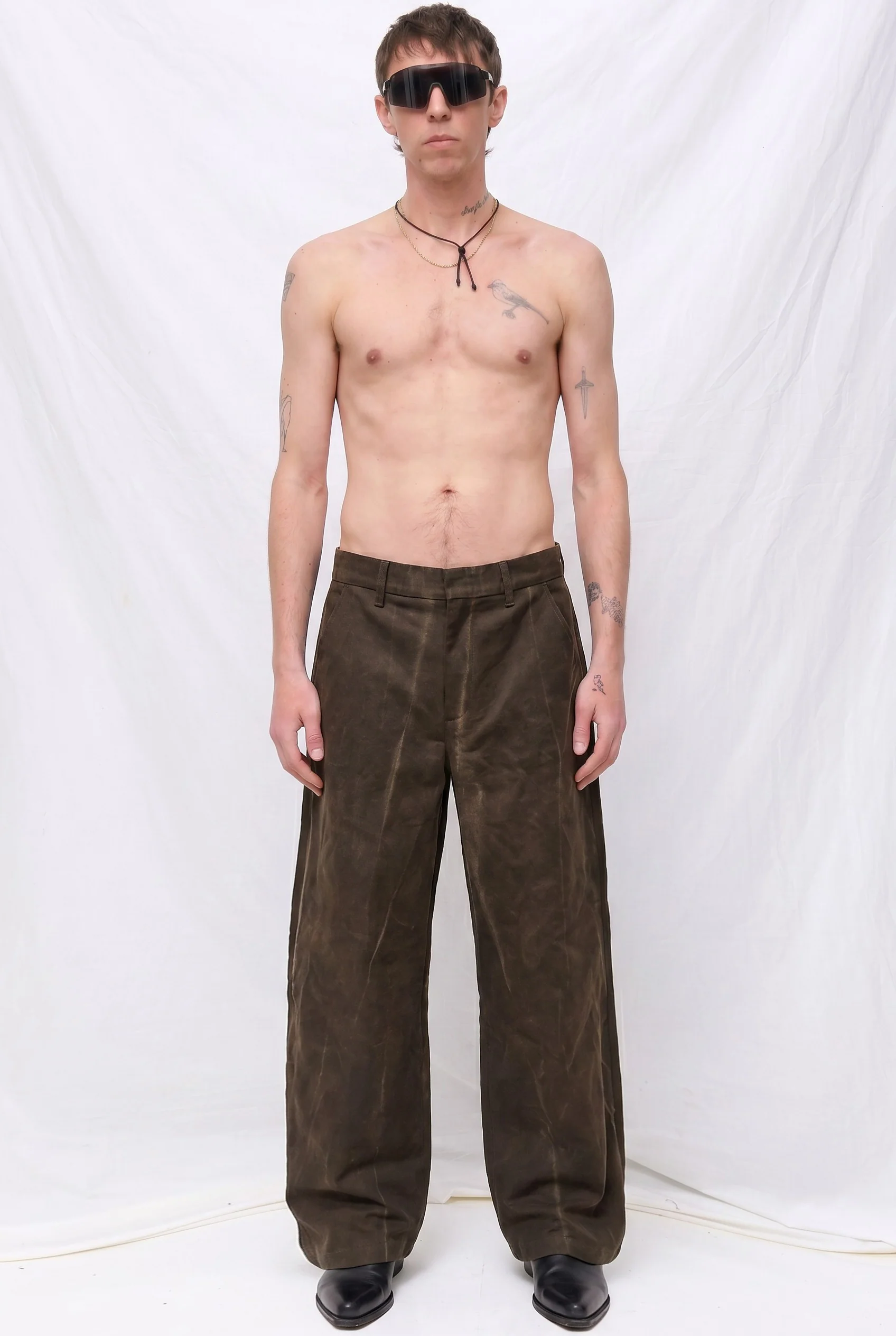 Brown Denim Volume Pant - Image 5