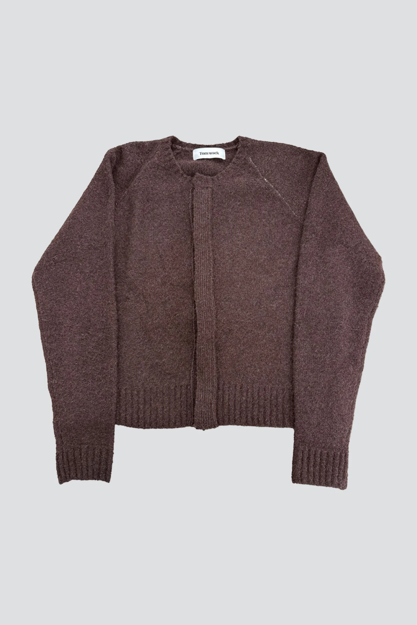 Brown Placket Button Down Knit Cardigan