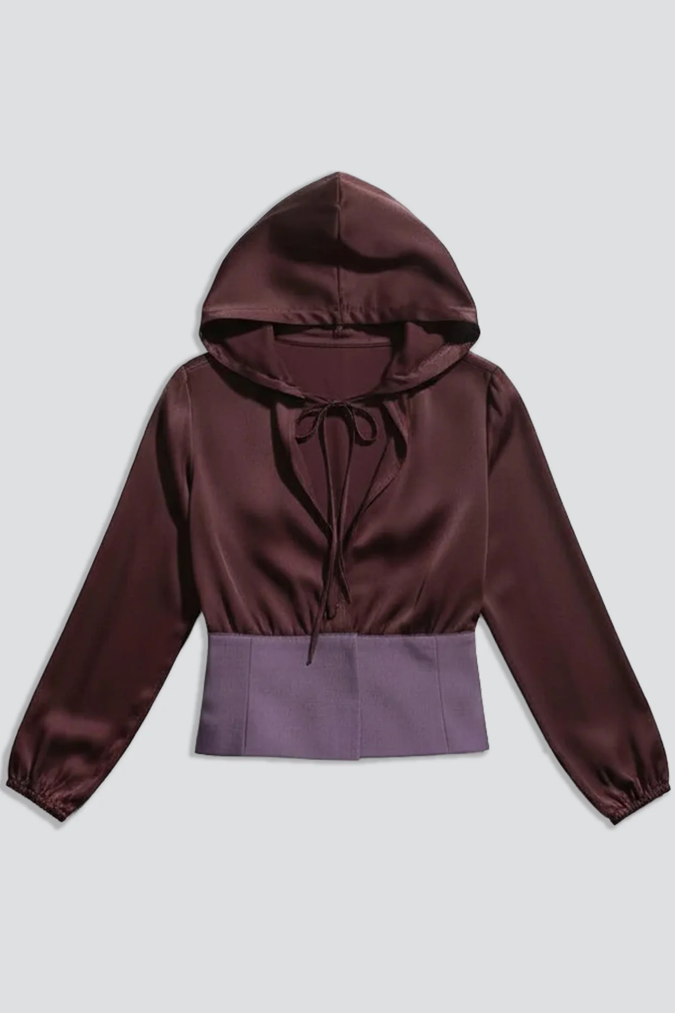 Brown Silk Hoodie - Image 2