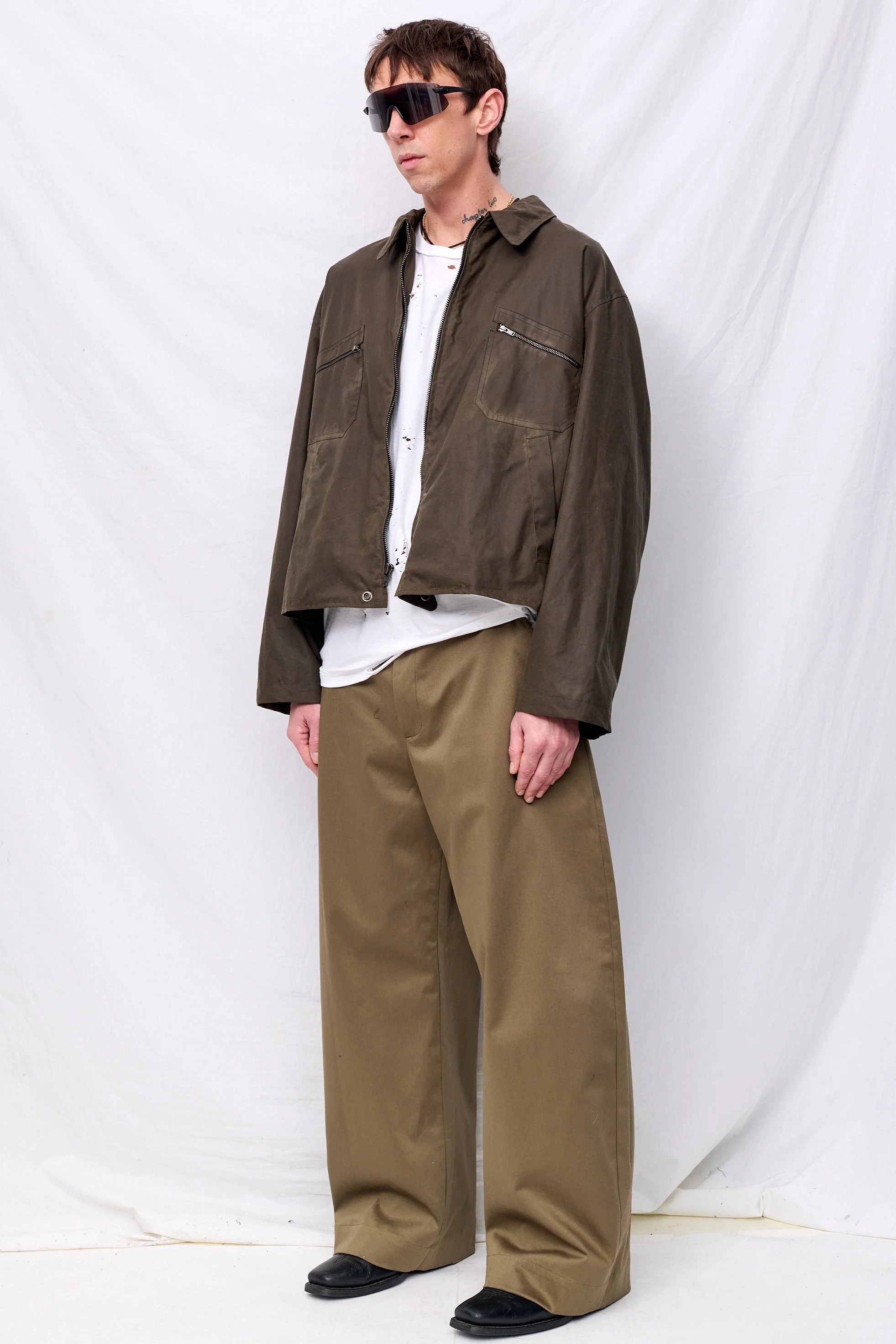 Brown Wax Pocket Zip Jacket - Image 2