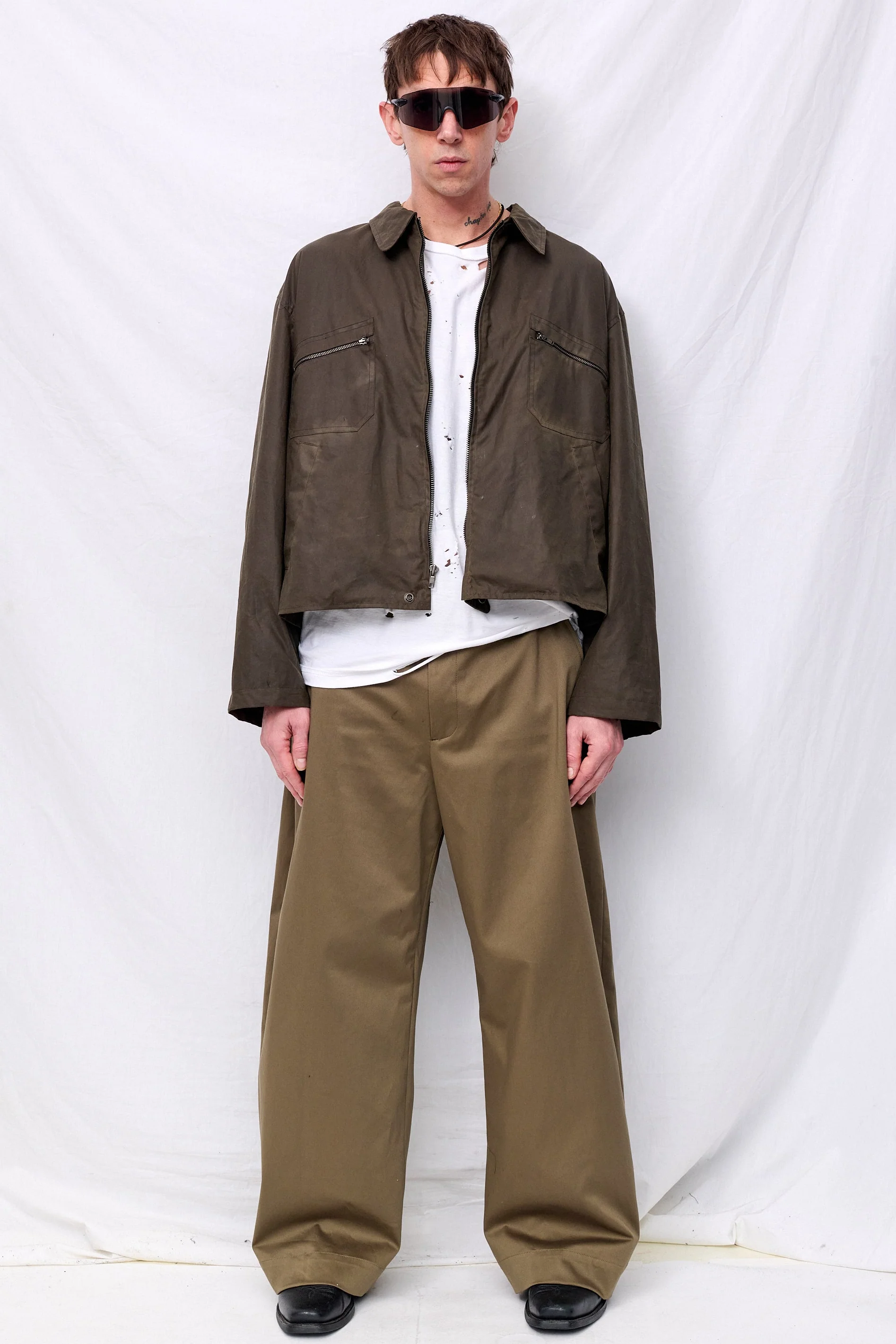Brown Wax Pocket Zip Jacket - Image 3