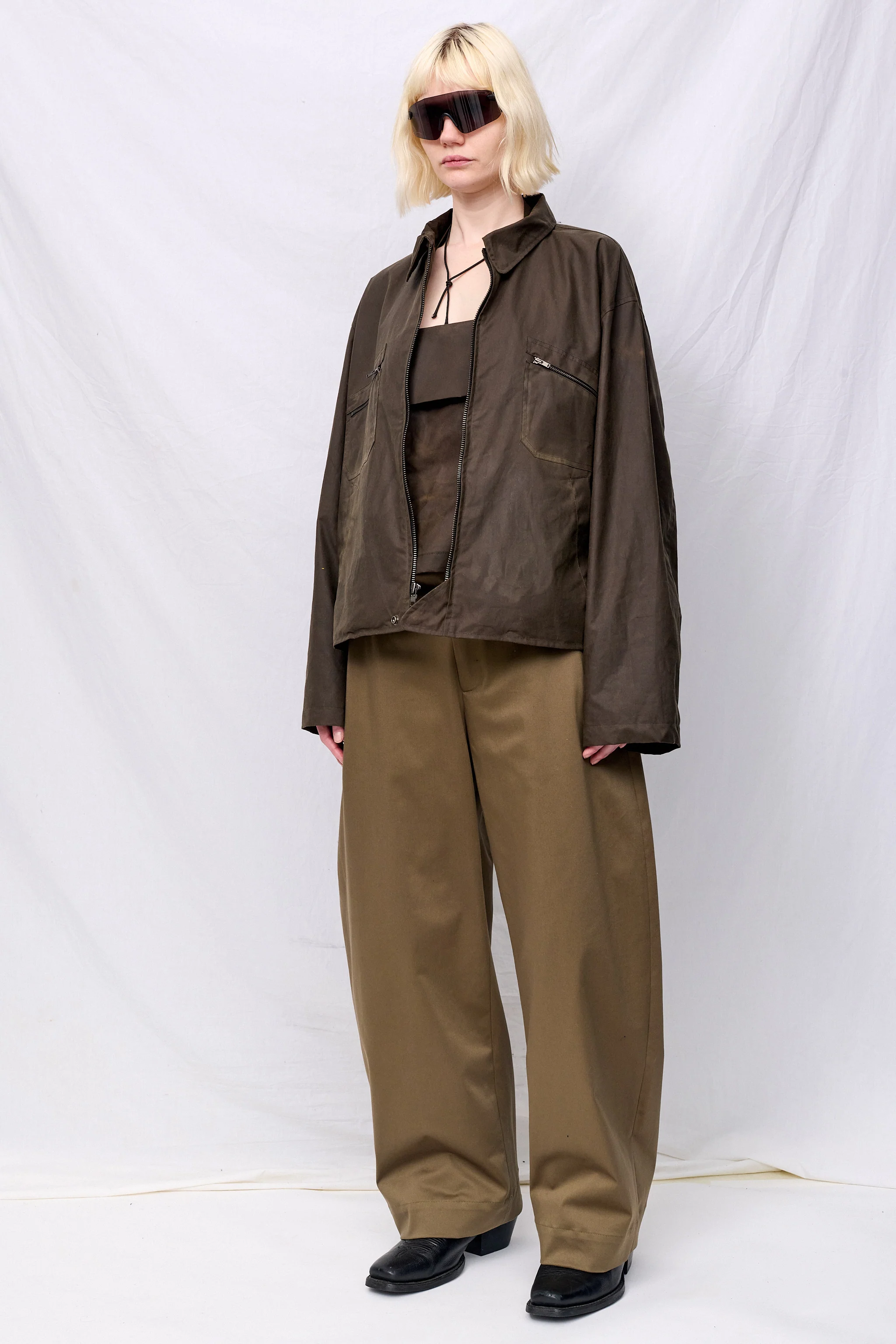 Brown Wax Pocket Zip Jacket - Image 6