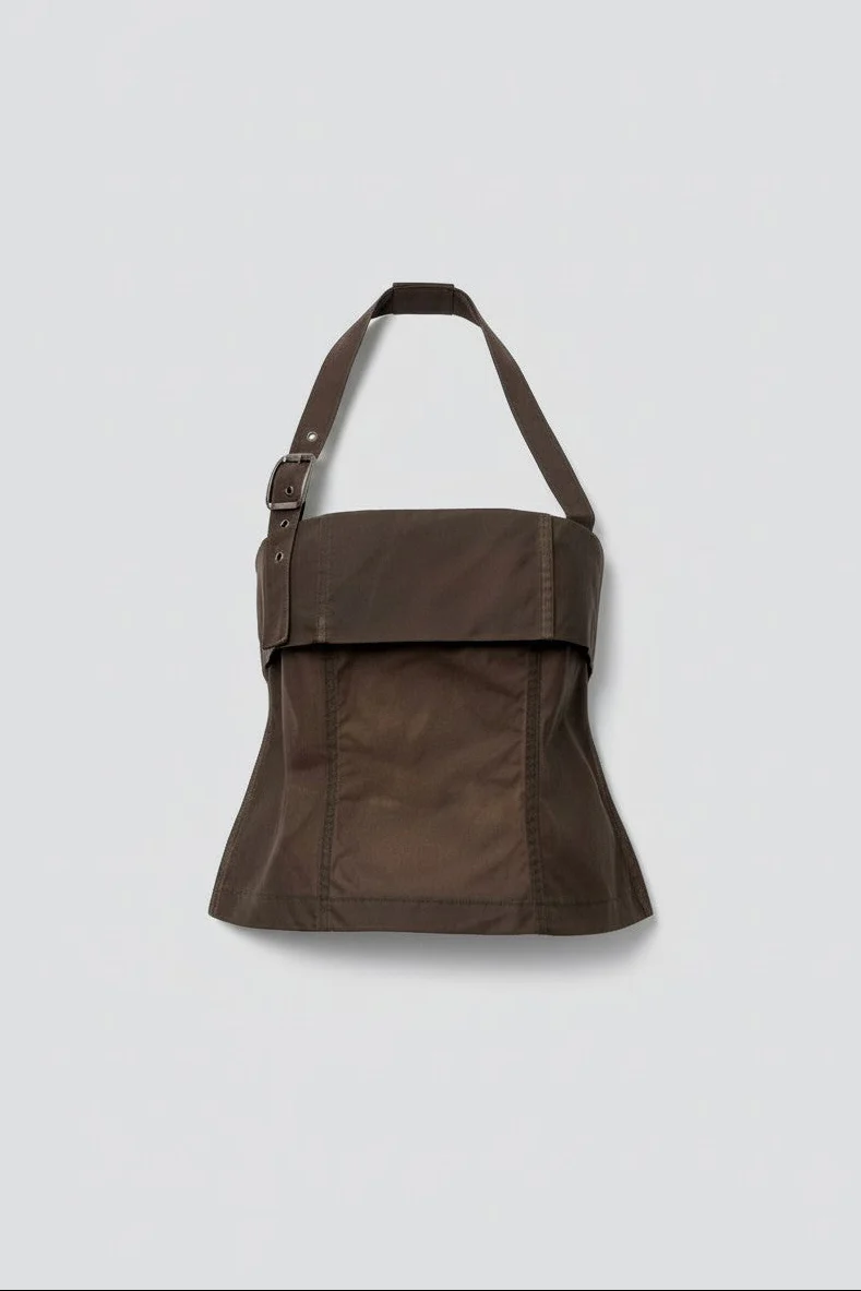 Brown Wax Strap Halter Top - Image 2