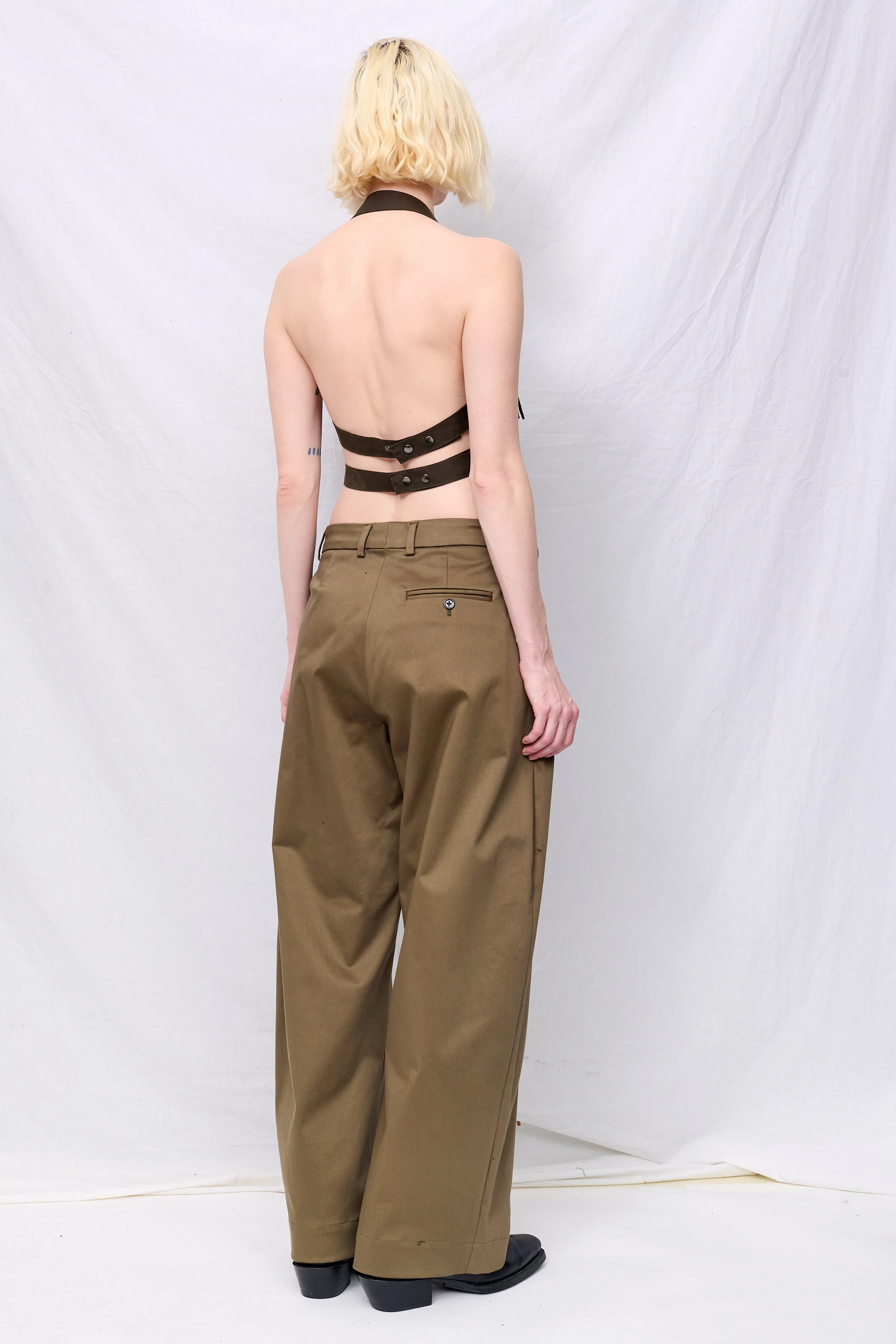 Brown Wax Strap Halter Top - Image 5