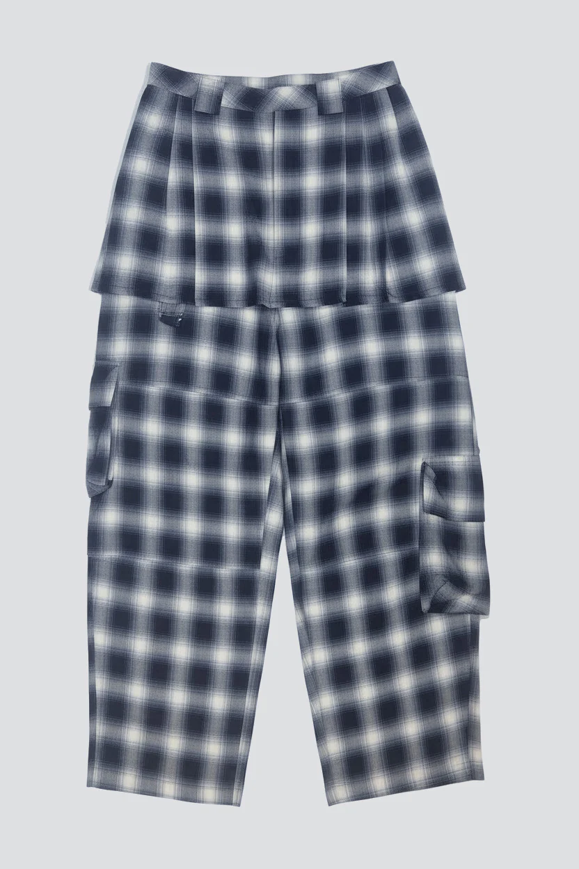 Fog Plaid Lightweight Flannel Lawn Skirt Cargo Pant - Image 2