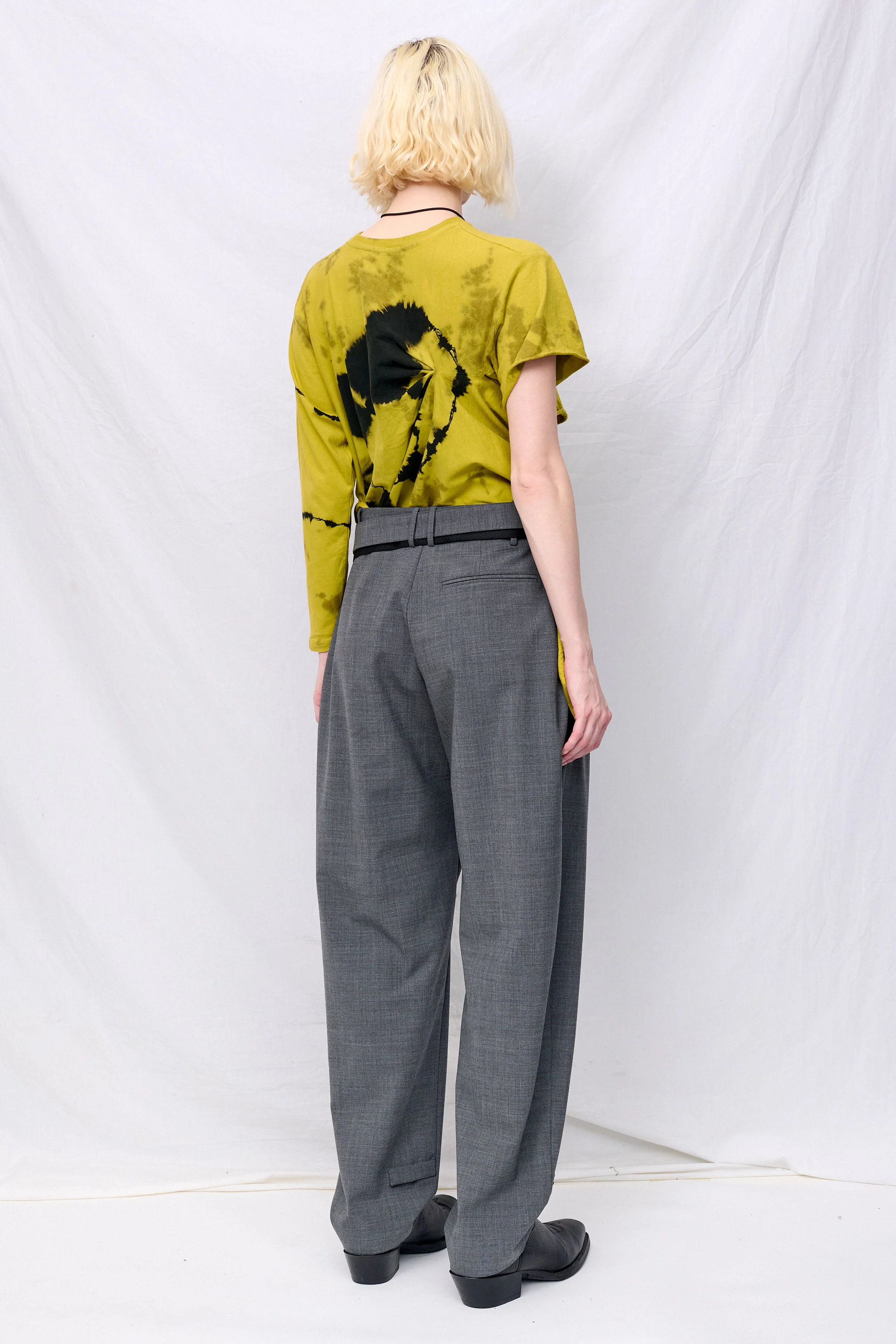 Grey Strapped Baggy Suit Pants - Image 5