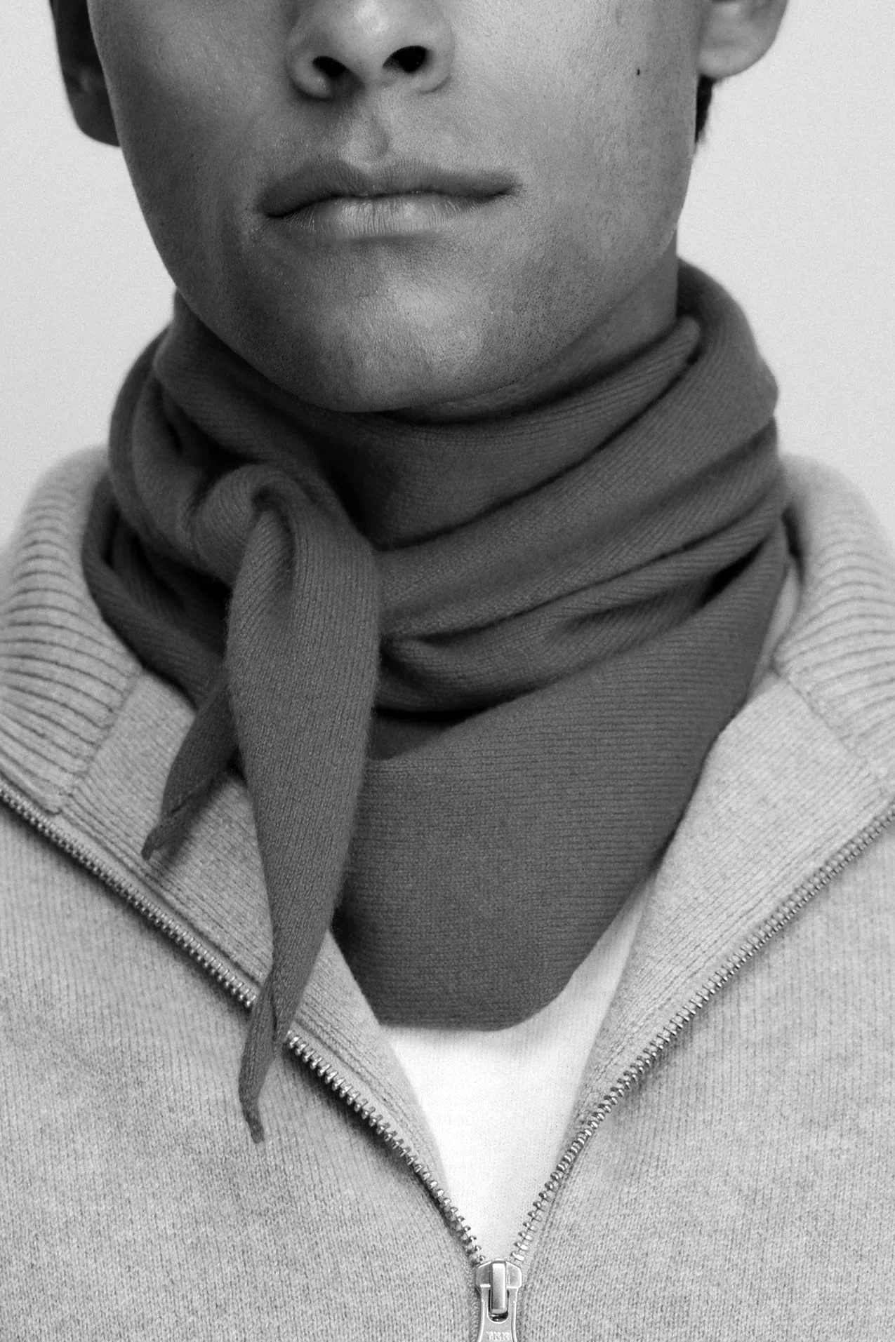 Heather Grey Triangle Scarf - Image 4