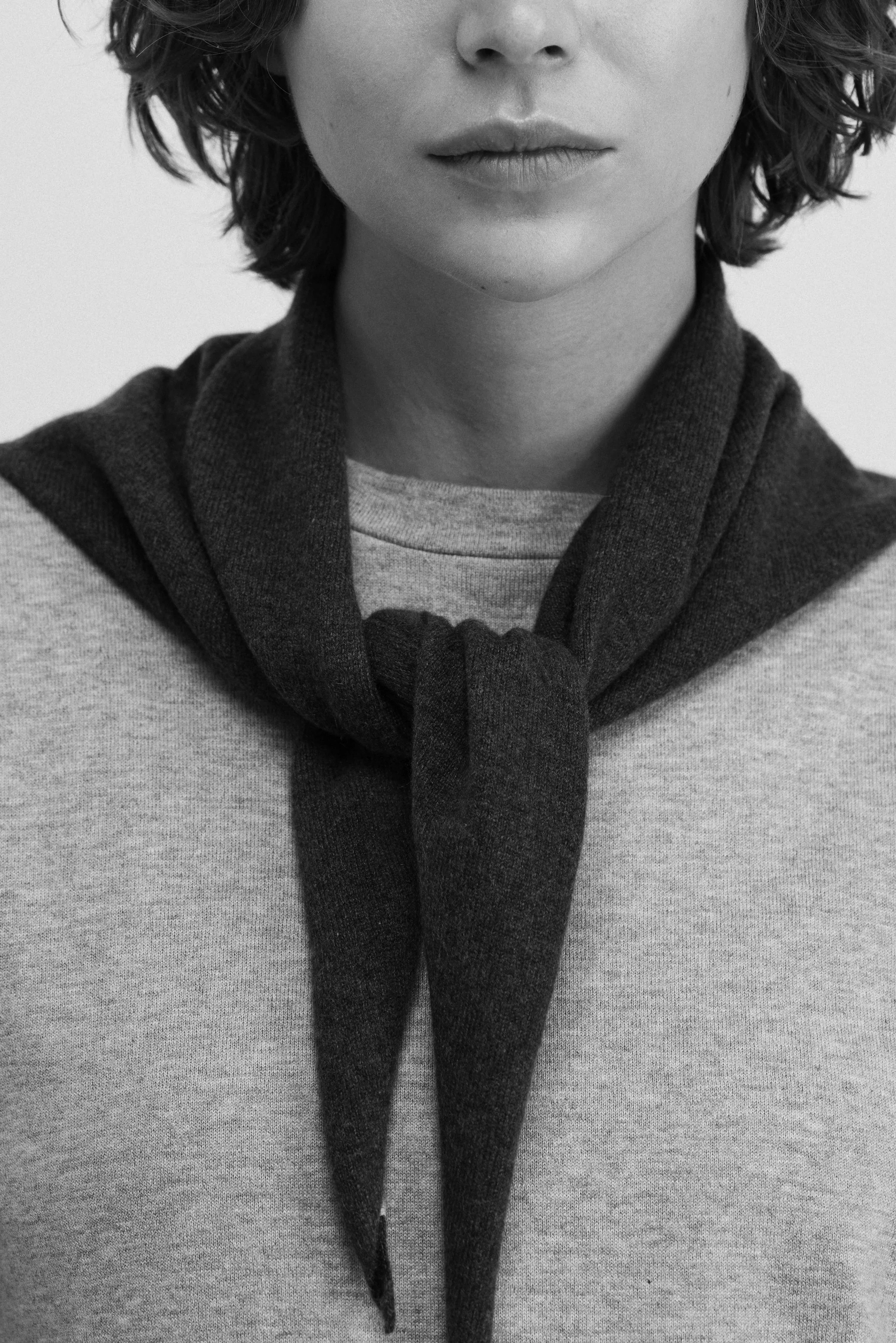 Heather Grey Triangle Scarf - Image 5