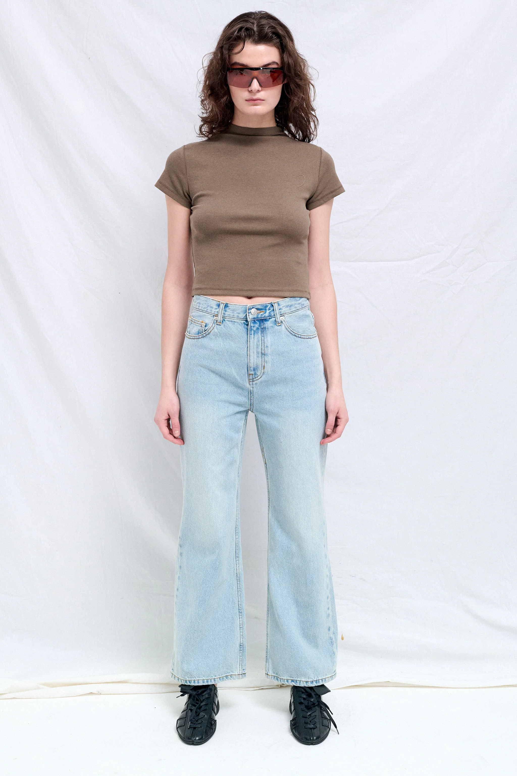 Light Blue Relaxed Flared Jeans - Image 2
