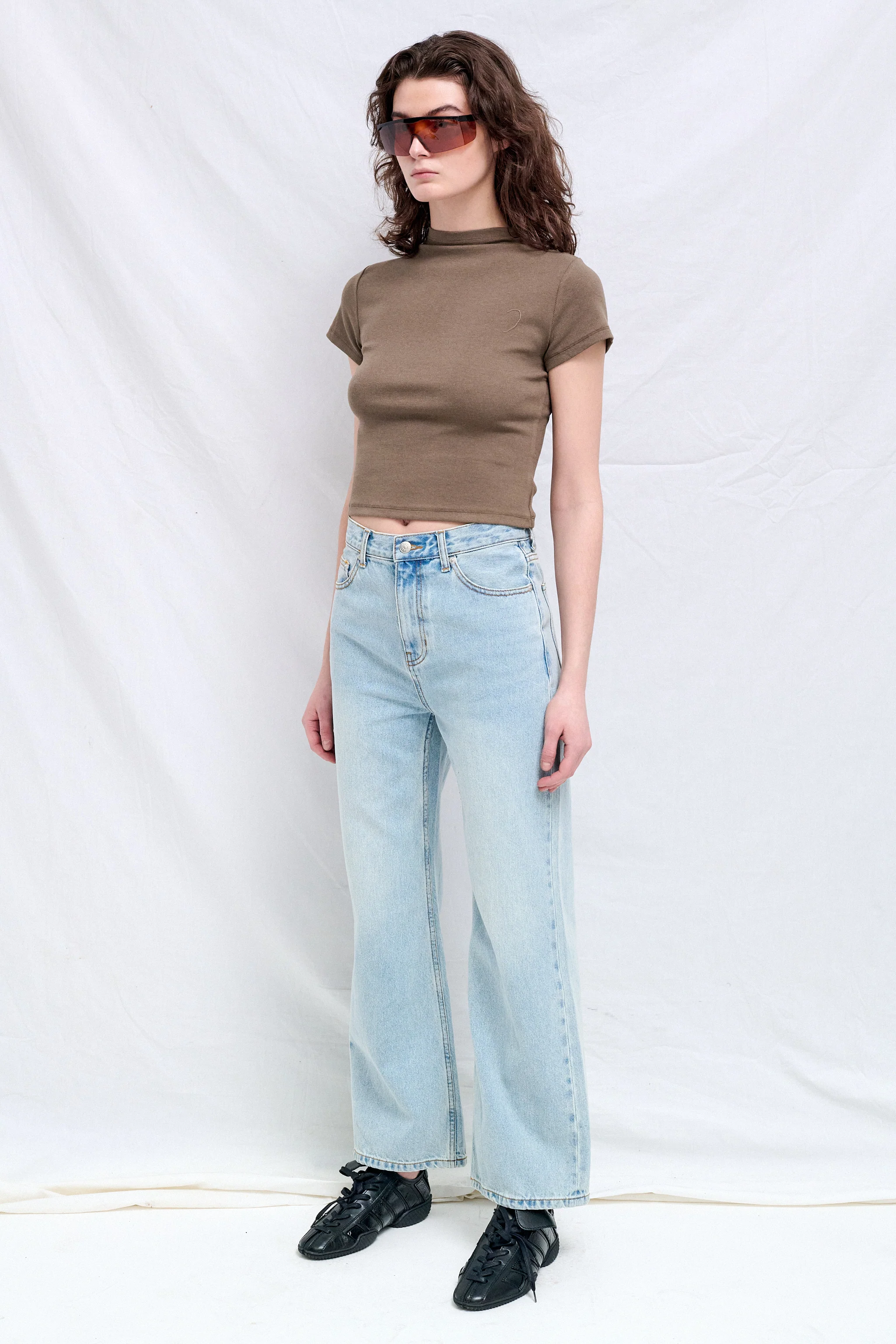 Light Blue Relaxed Flared Jeans - Image 3