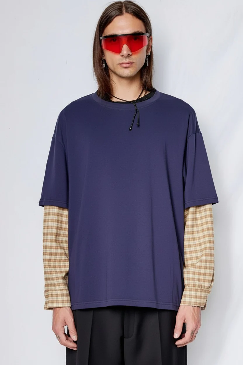 Navy/Yellow Plaid Combo Long Sleeve Shirt
