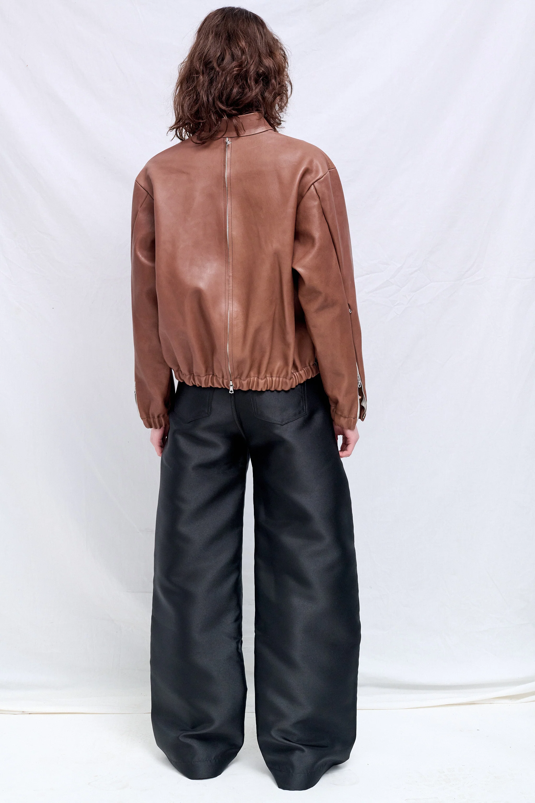 No.306 Brown Leather Six Zipper Jacket - Image 3