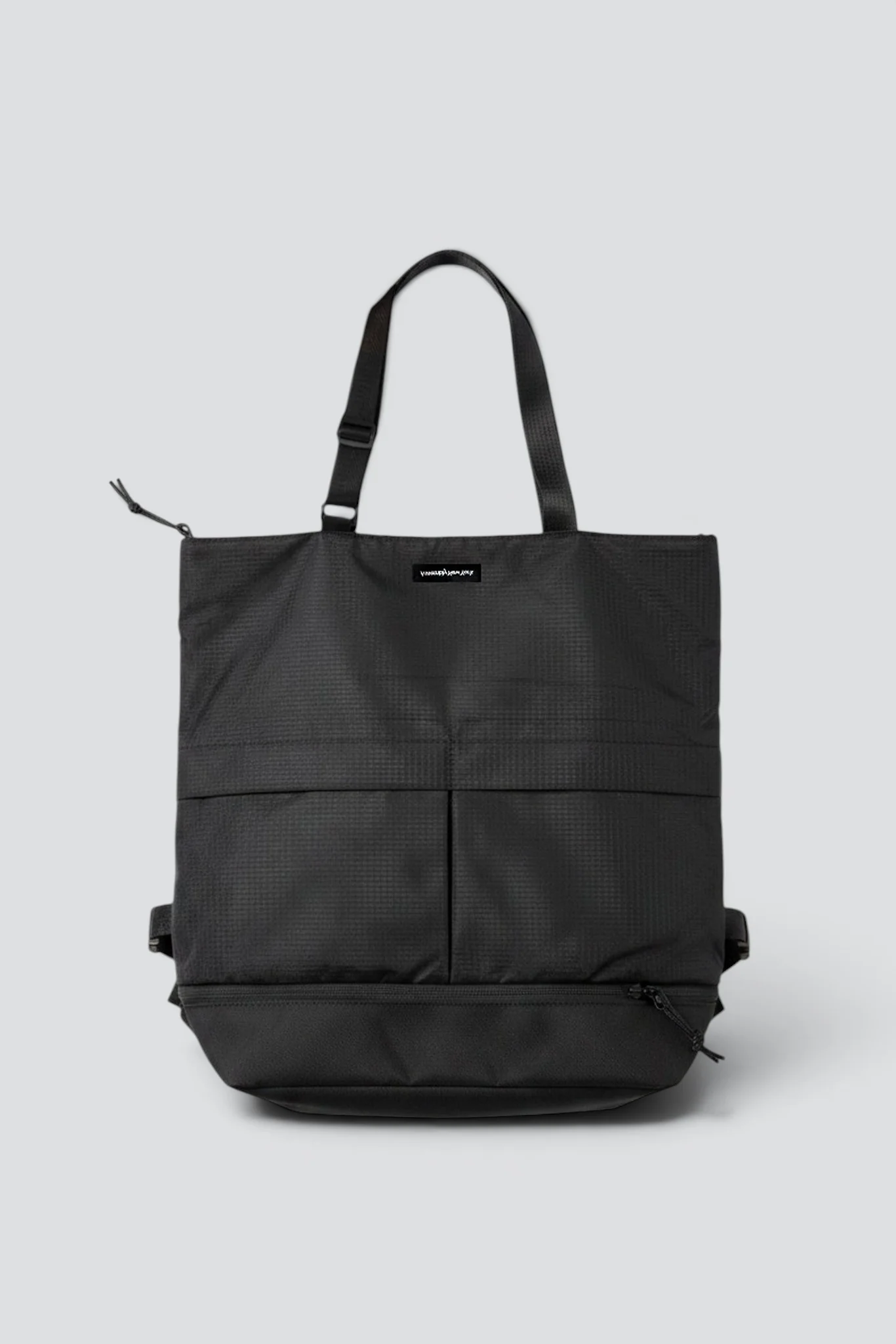 Black Ripstop Convertible Tote