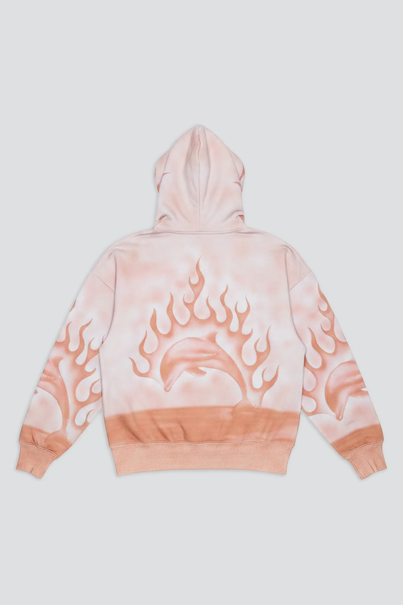 Pink Flaming Dolphin Airbrush Hoodie - Image 3