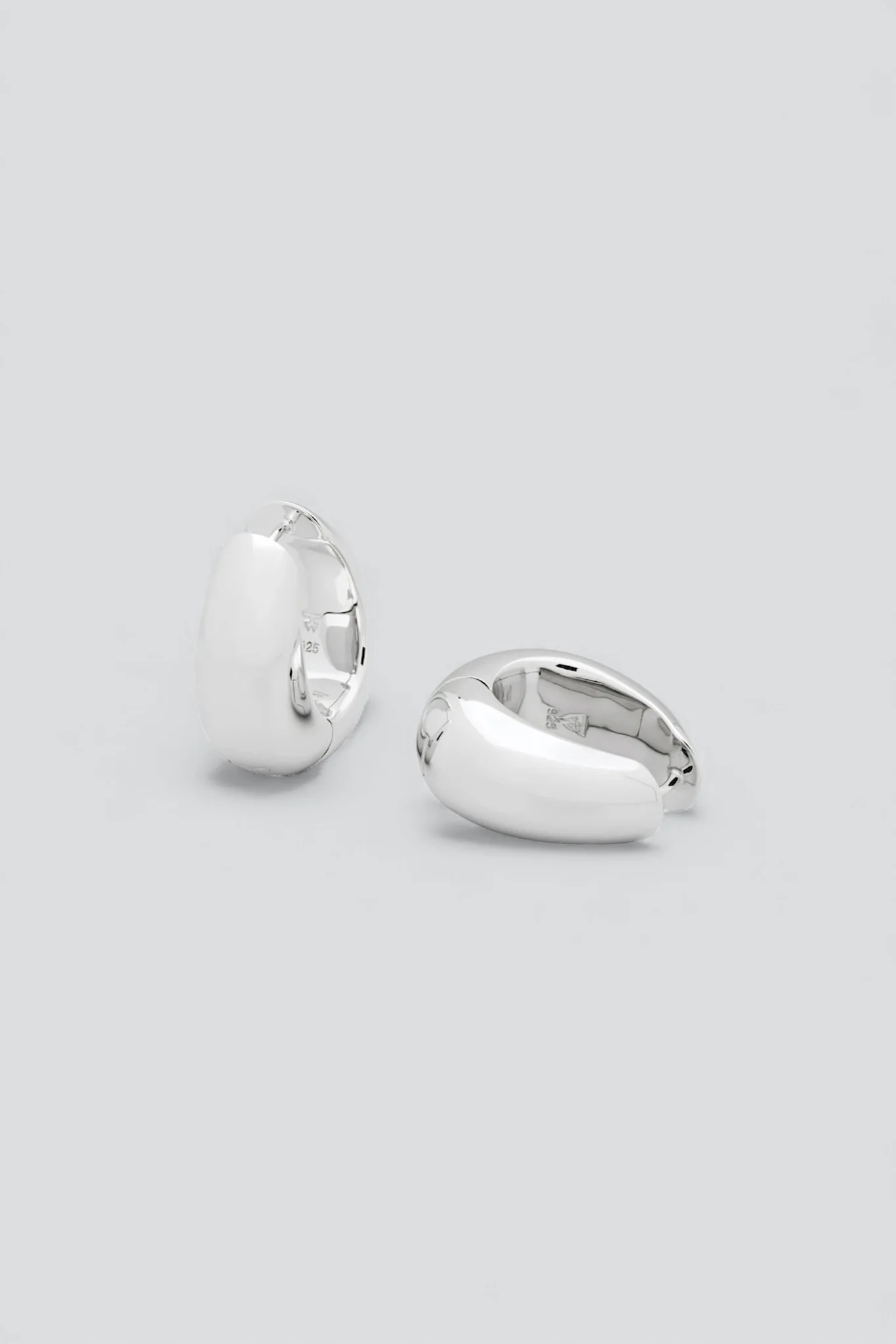 Silver Ice Hoops Medium
