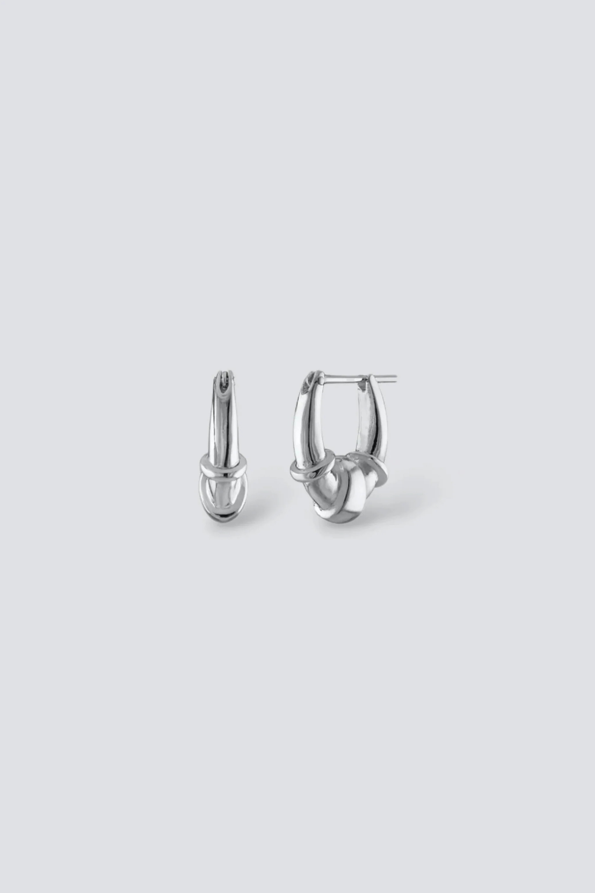Silver Orbital Huggie Hoops