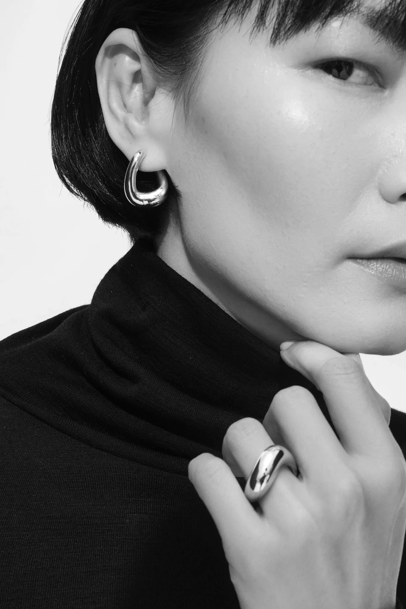 Silver Twist Hoops - Image 2