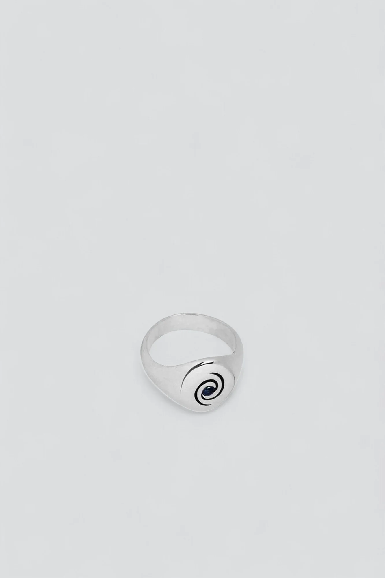 Sterling Silver Blue Spiral Ring