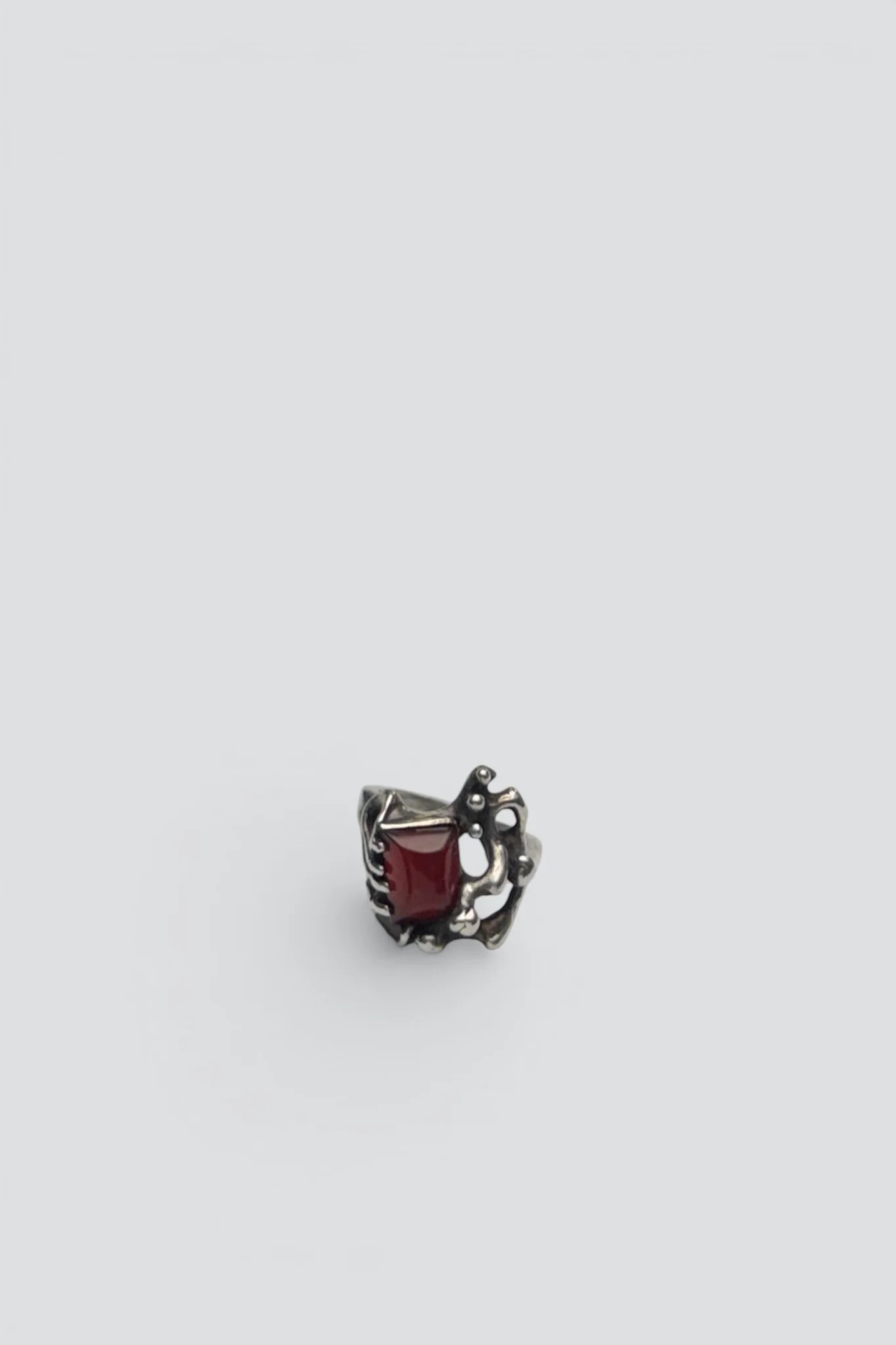 Sterling Silver Carnelian Abstract Ring