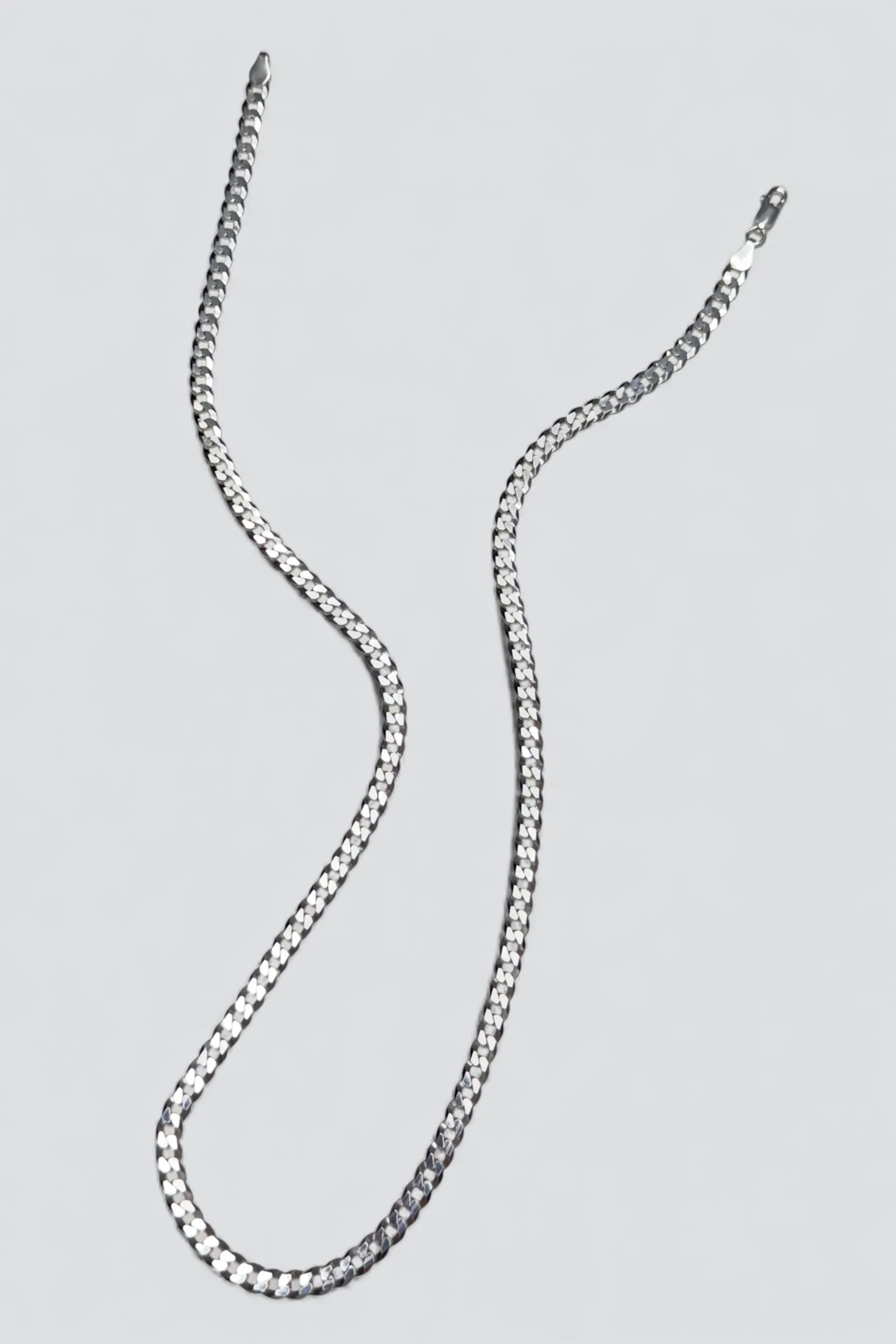 Sterling Silver Flat Curb Chain Necklace - Image 2