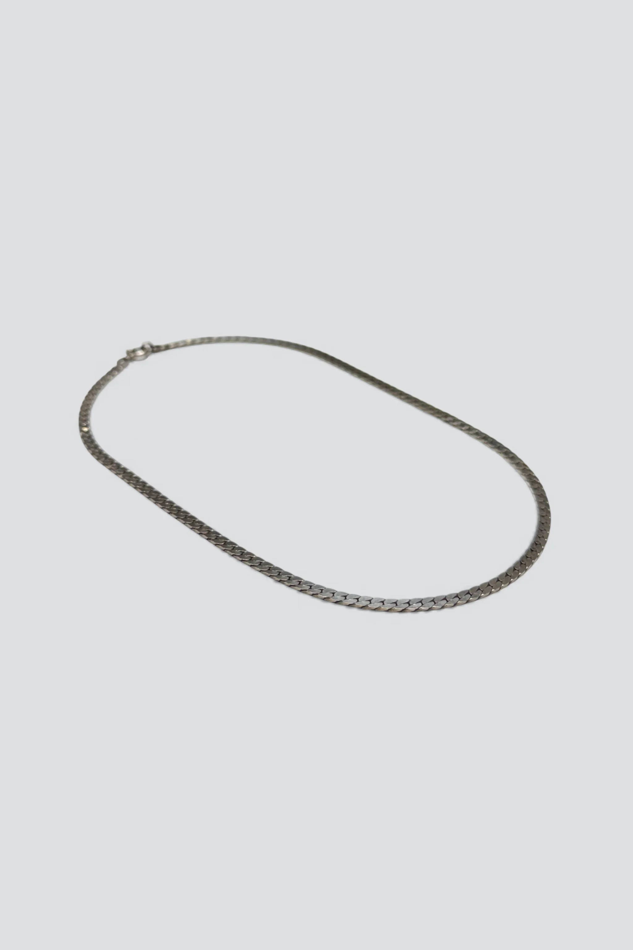 Sterling Silver Flat Curb Link Necklace - Image 2
