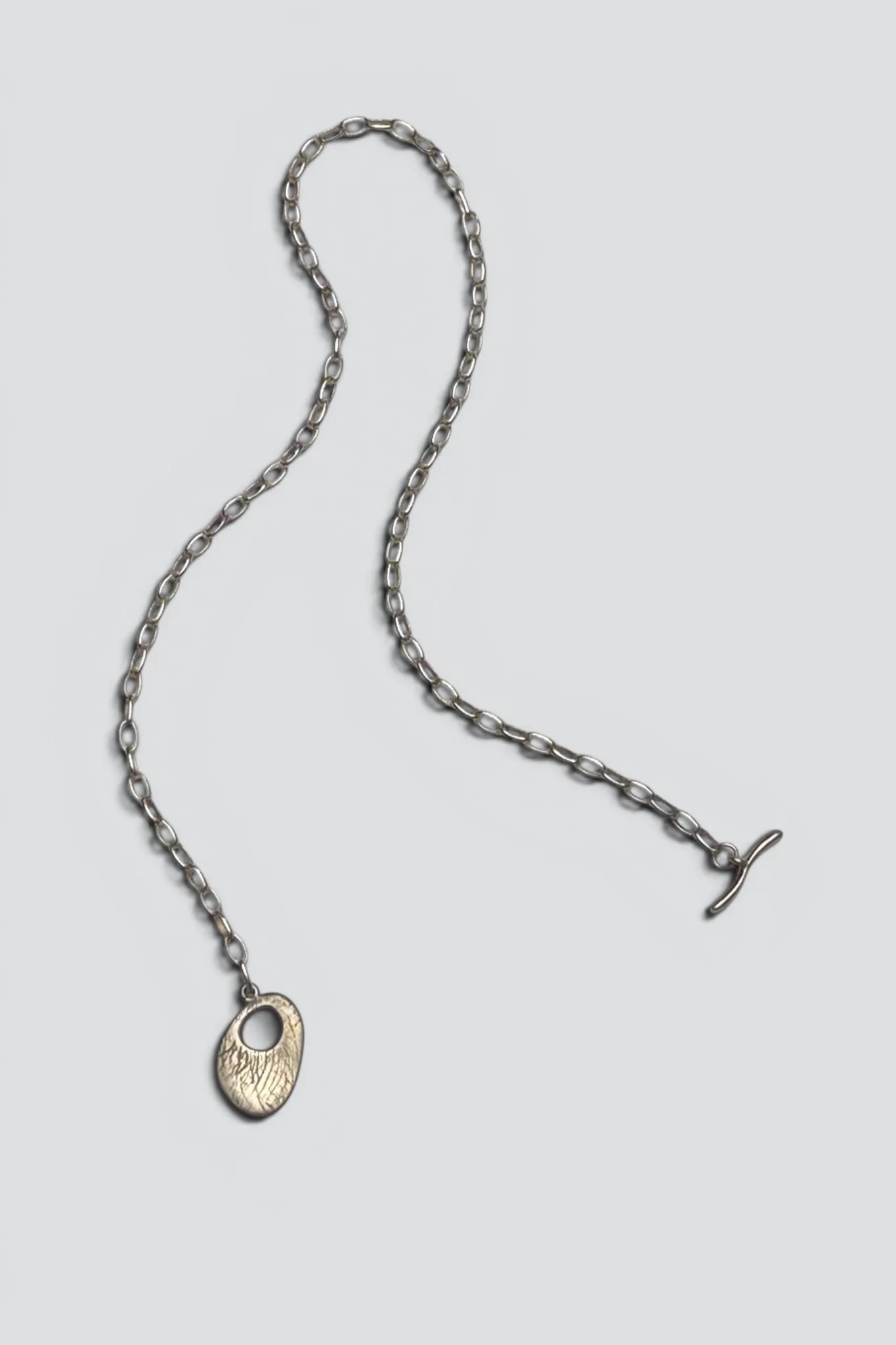 Sterling Silver Flat Toggle Chain Necklace - Image 3