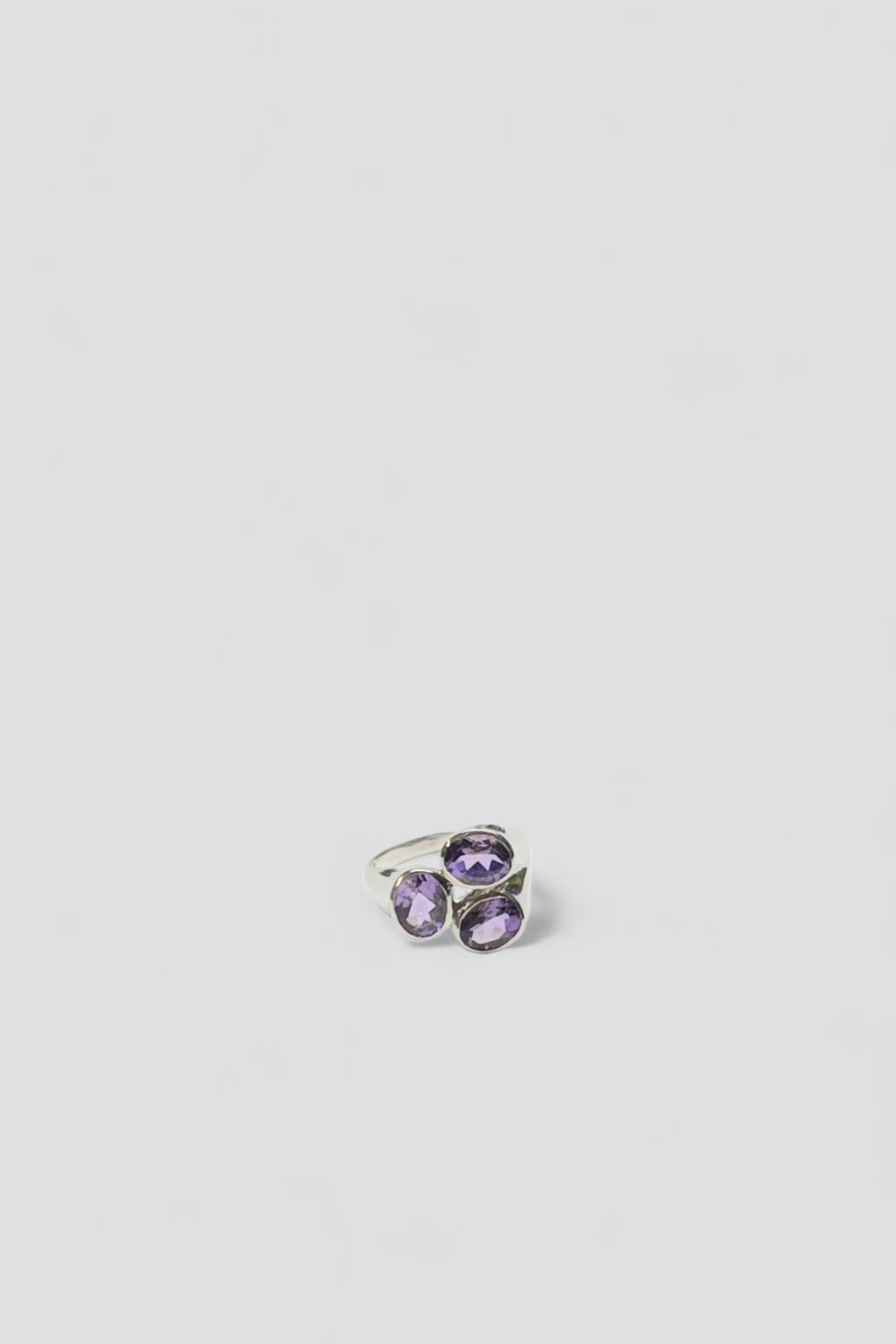 Sterling Silver Triple Amethyst Ring